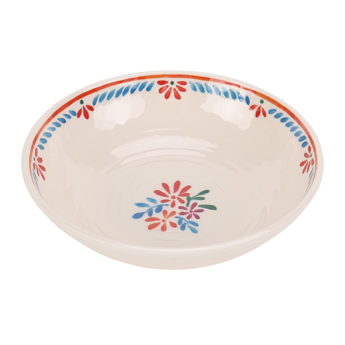 8In White Floral Melmine Dinner Bowl