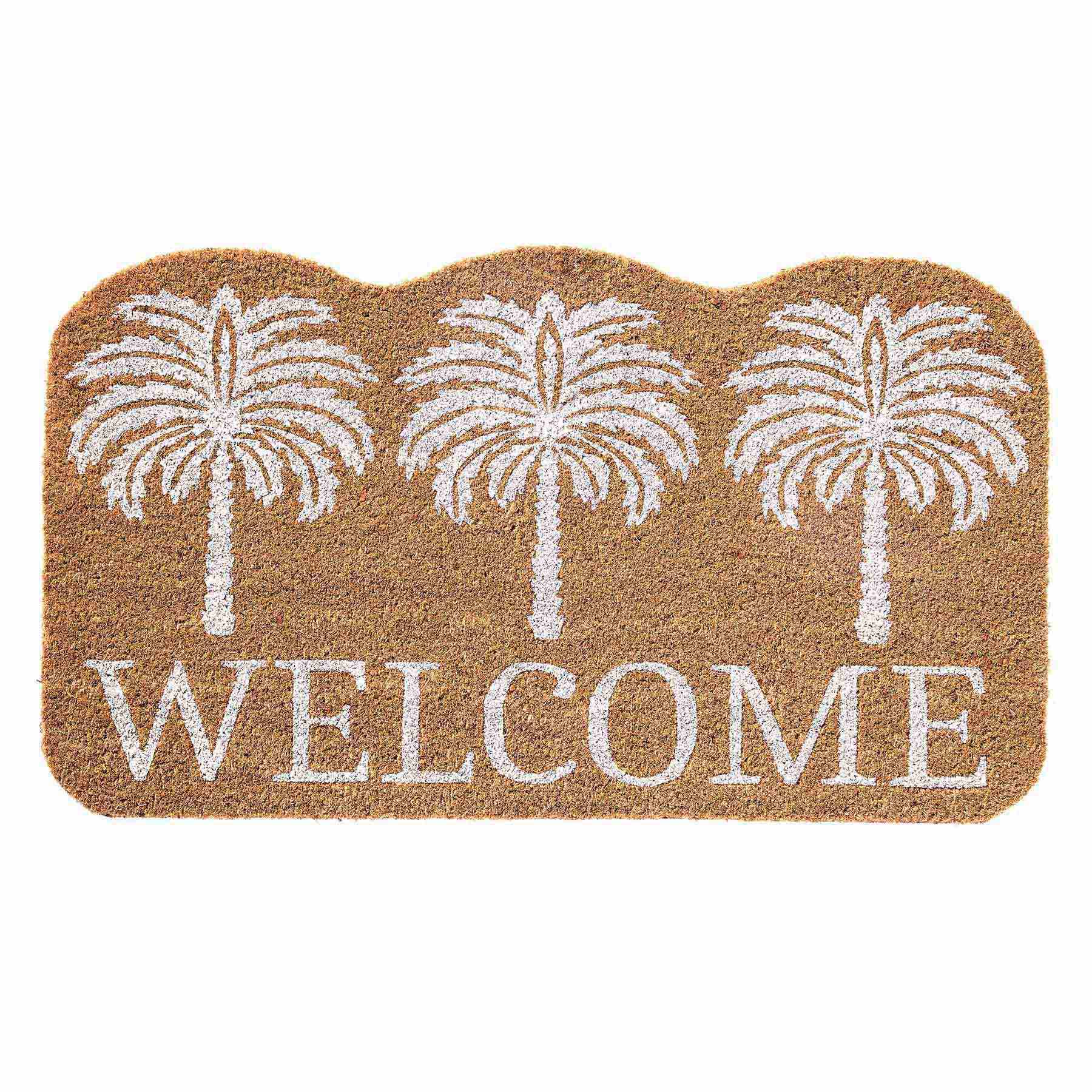 Welcome Palm Trees Coir Mat, 18x30