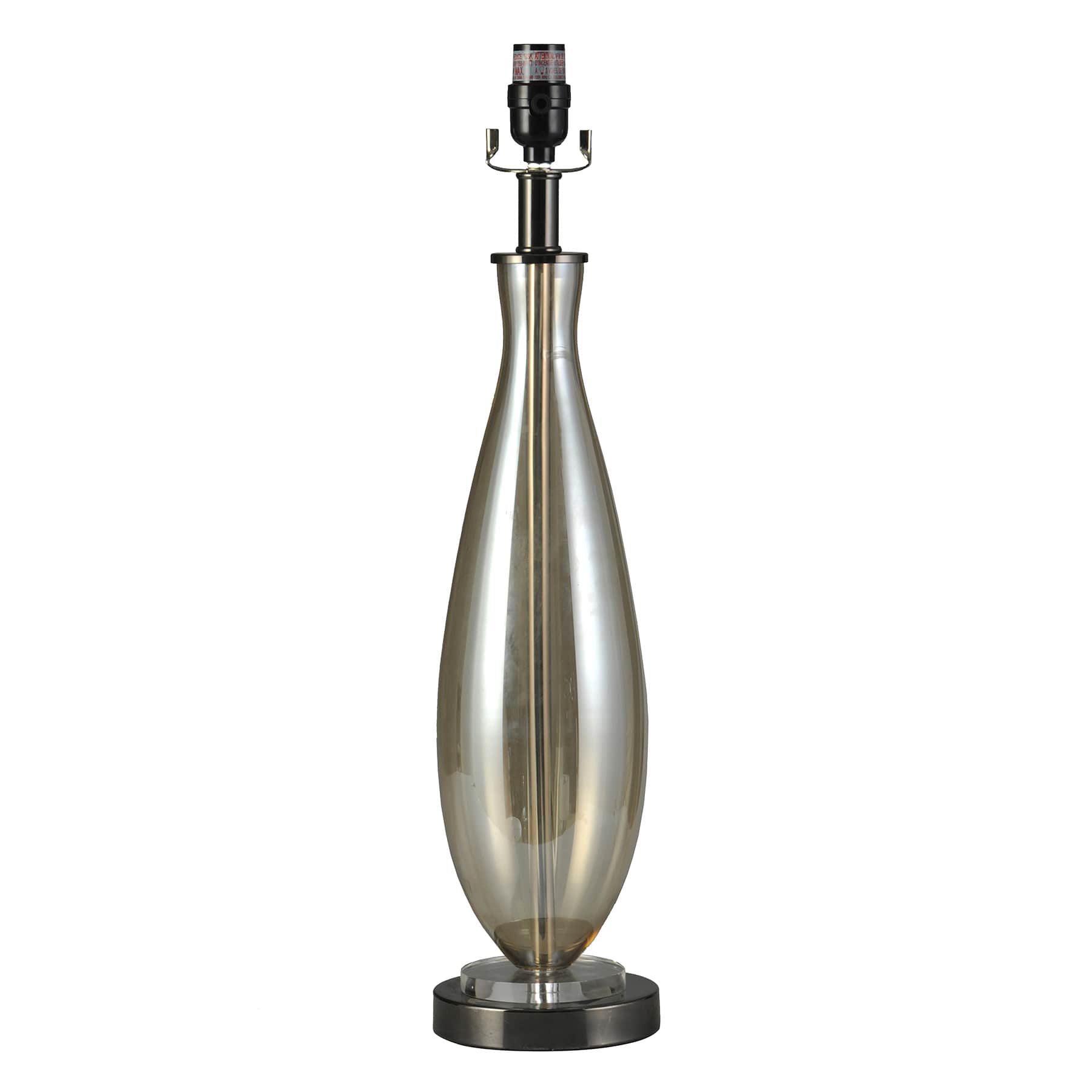 Smoke Glass Large Table Lamp Base, 24"