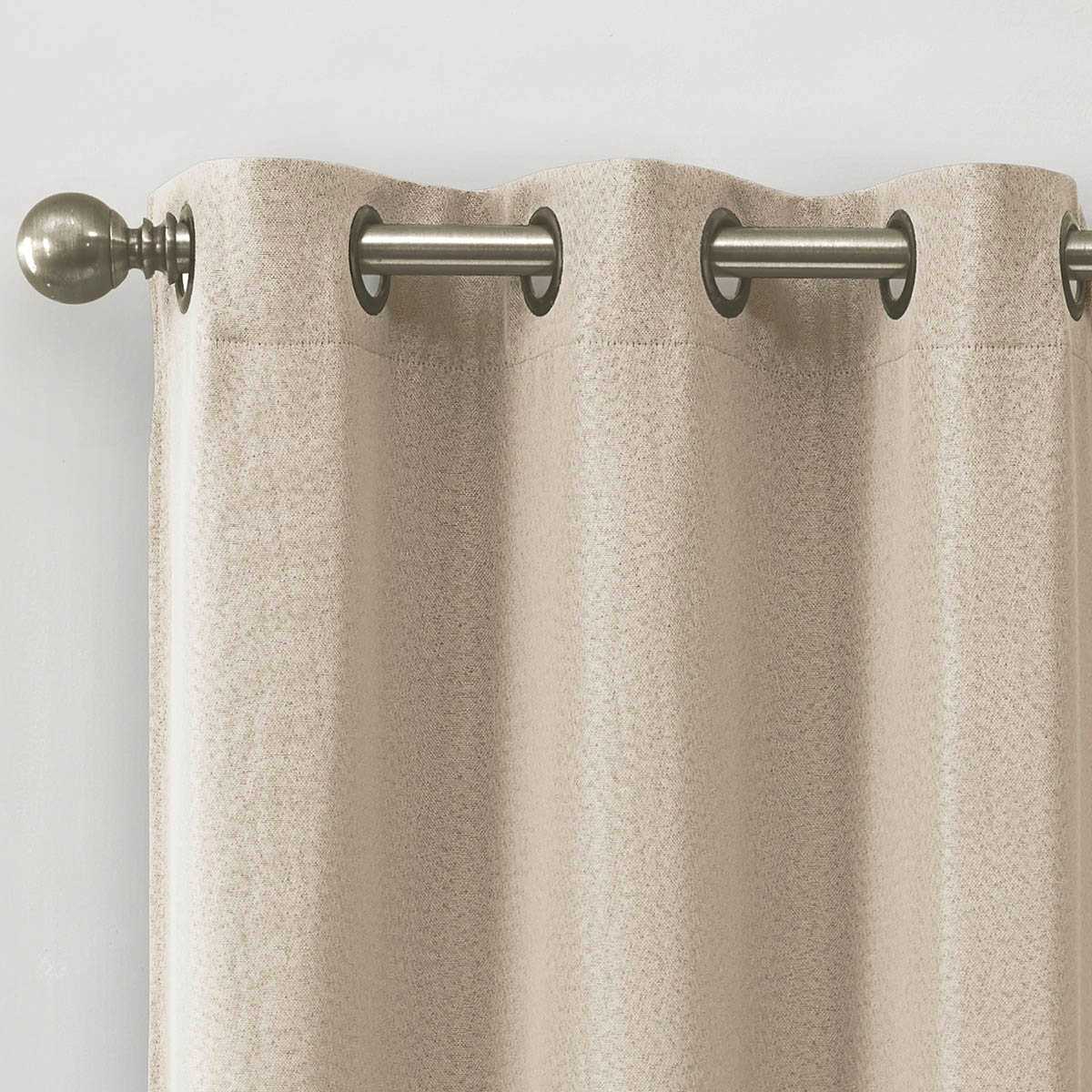2-Pack Beige Blackout Grommet Curtain Panels, 84"