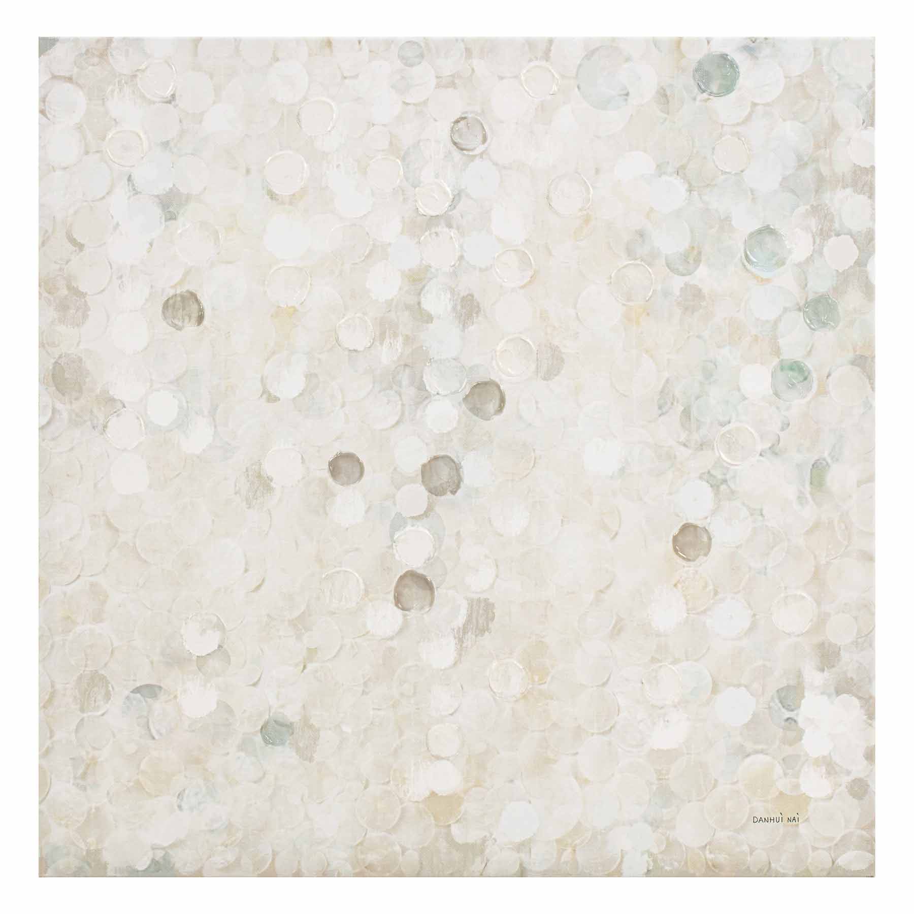 Cream Gloss Embellished Canvas Wall Art, 24"
