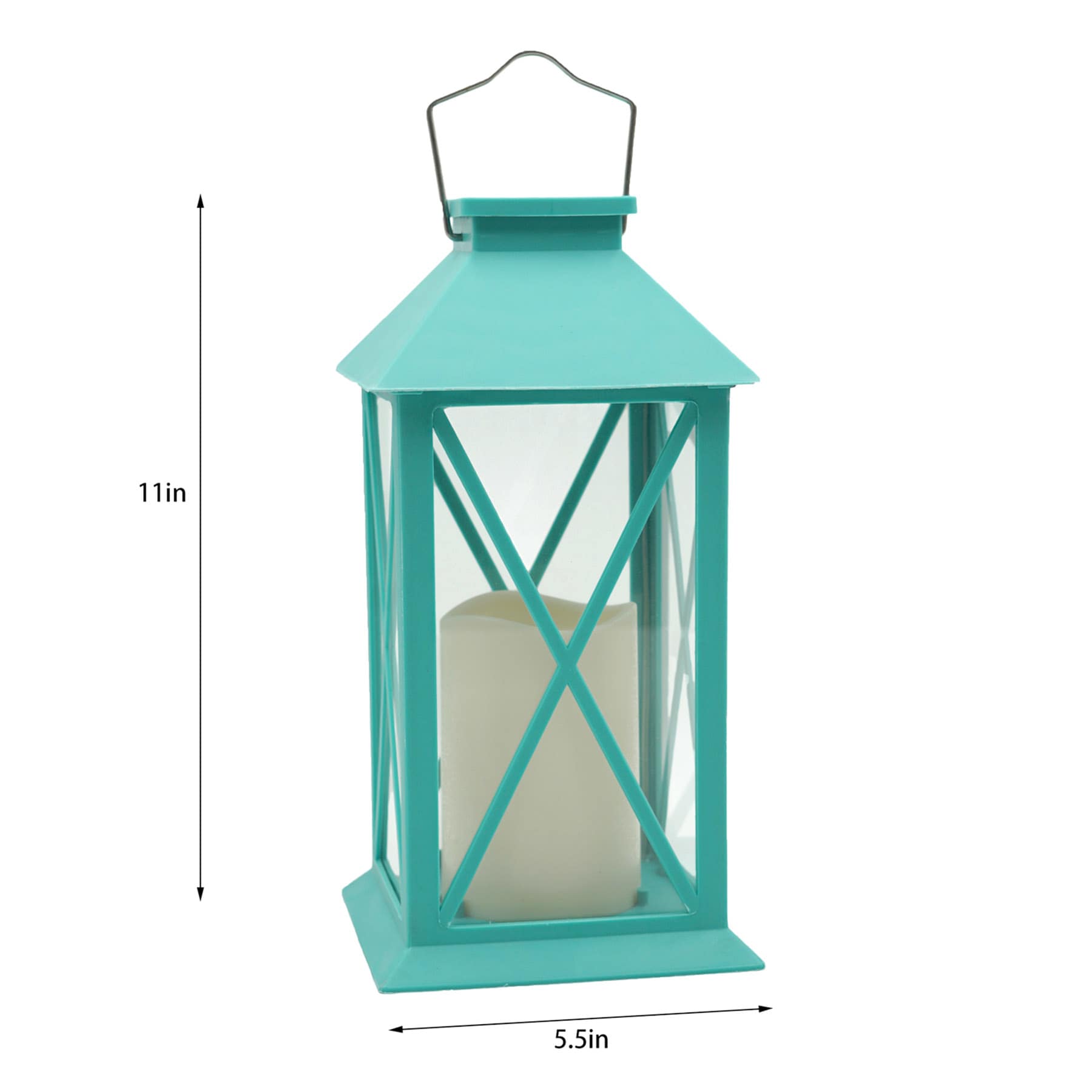 Blue Outdoor Solar Lantern, 11"