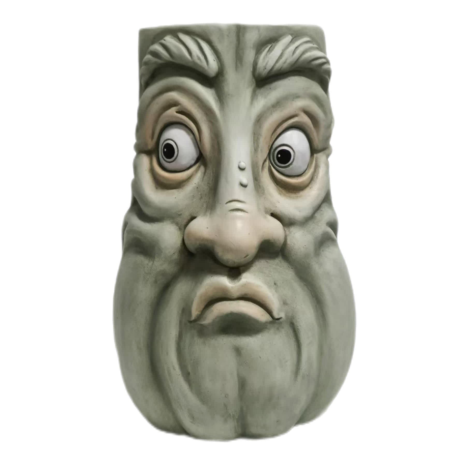Spooky Face Pumpkin Green Outdoor Planter , 12"