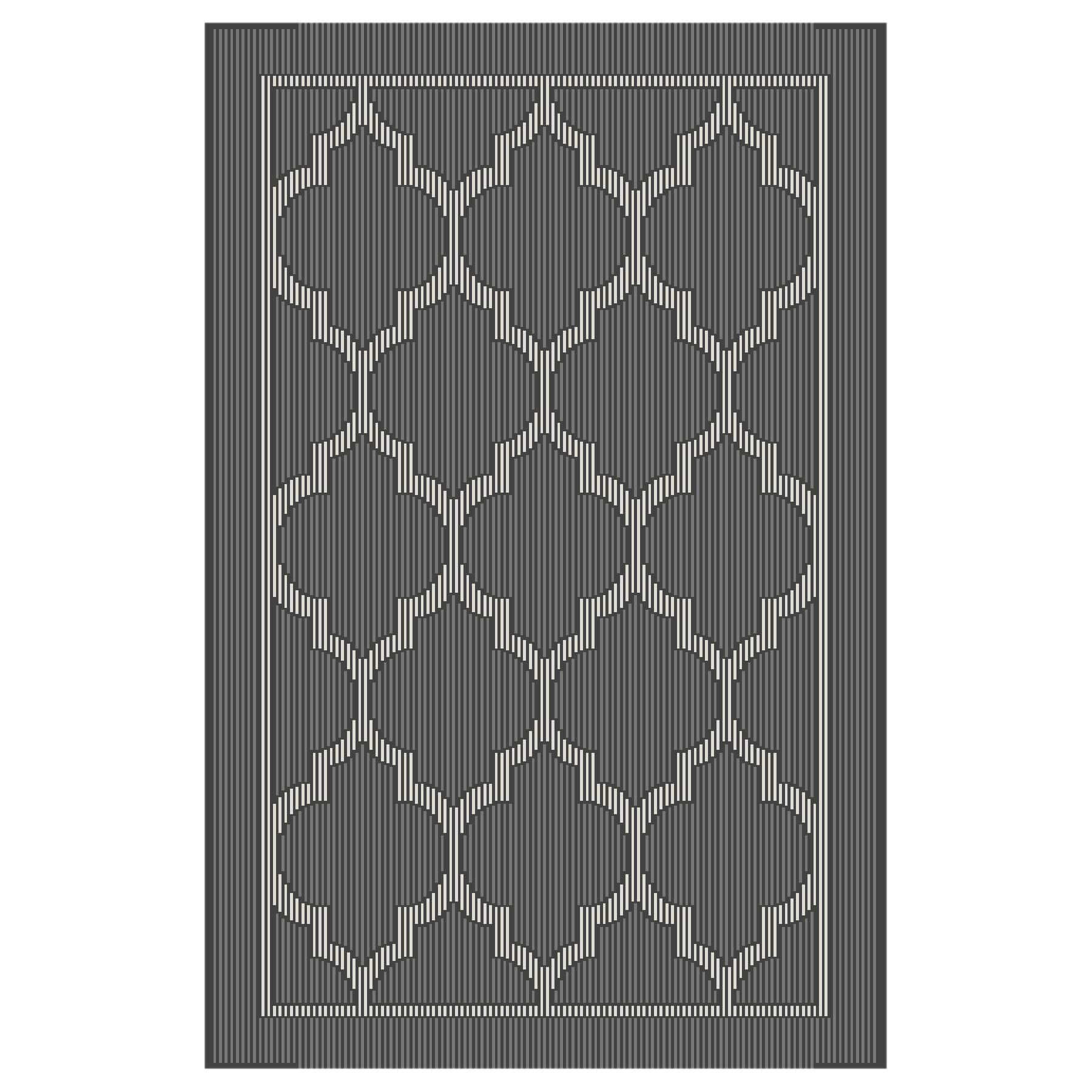 Chai Tea Geometric Charcoal & White Lattice Washable Accent Rug, 30x46