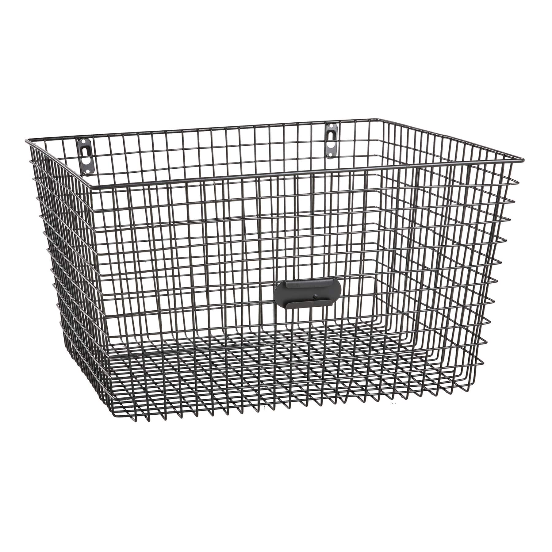Black Metal Wire Wall Basket, Medium