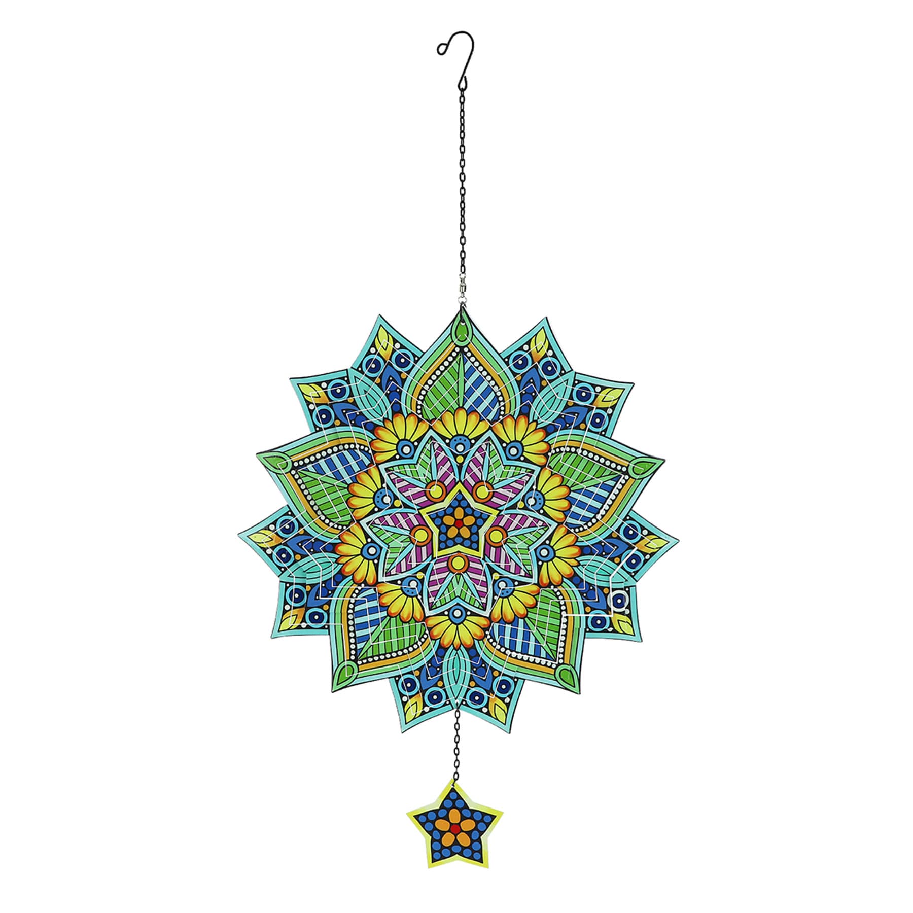 Green Metal Wind Spinner, 24"