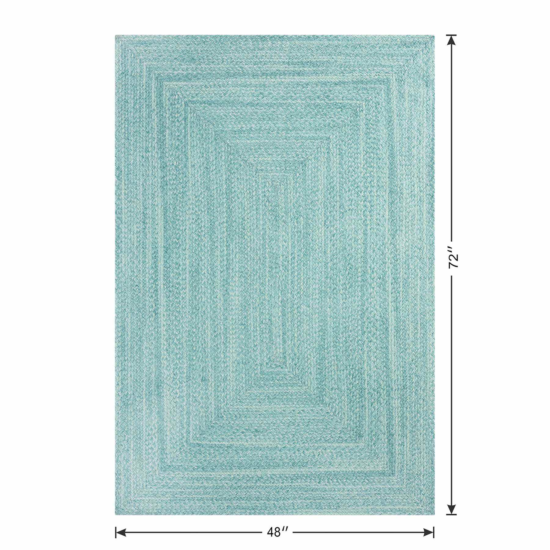 Mint Braided Chenille Accent Rug, 4x6