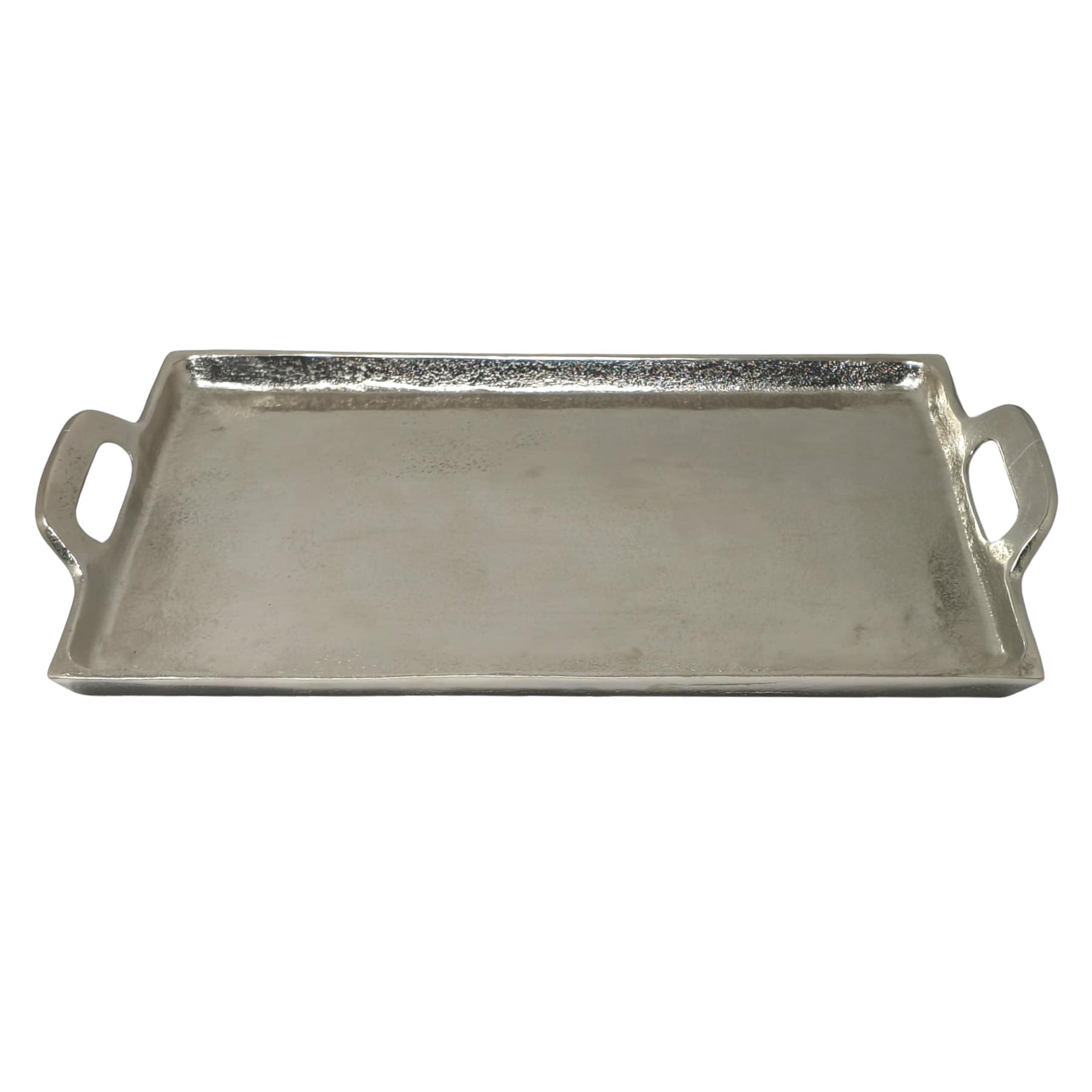 Silver Rectangle Cast Aluminum Tray, 20x11.5