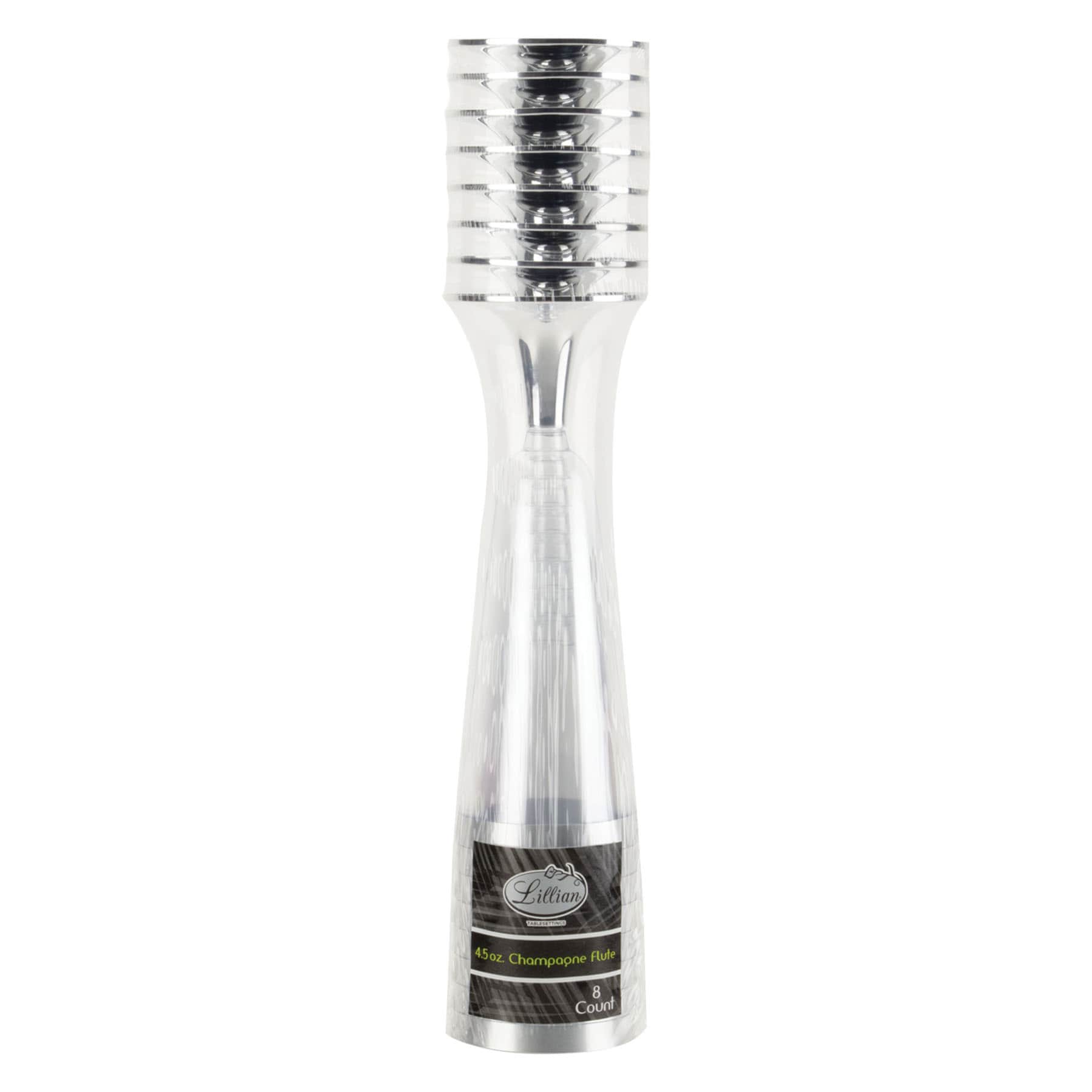 8-Count Silver Champagne Flutes, 5oz