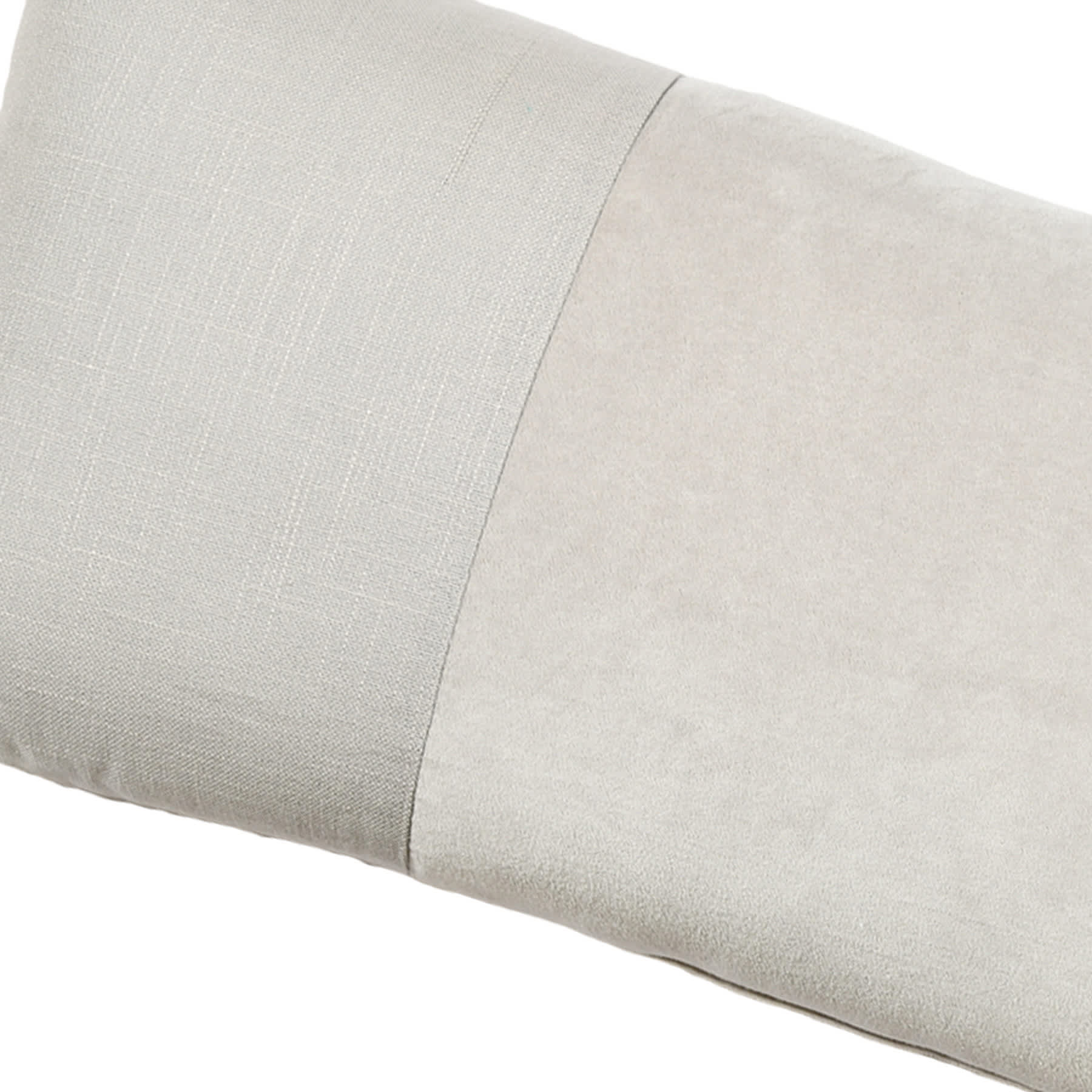 Crosby St. Grey Cotton Slub & Velvet Throw Pillow, 14x36