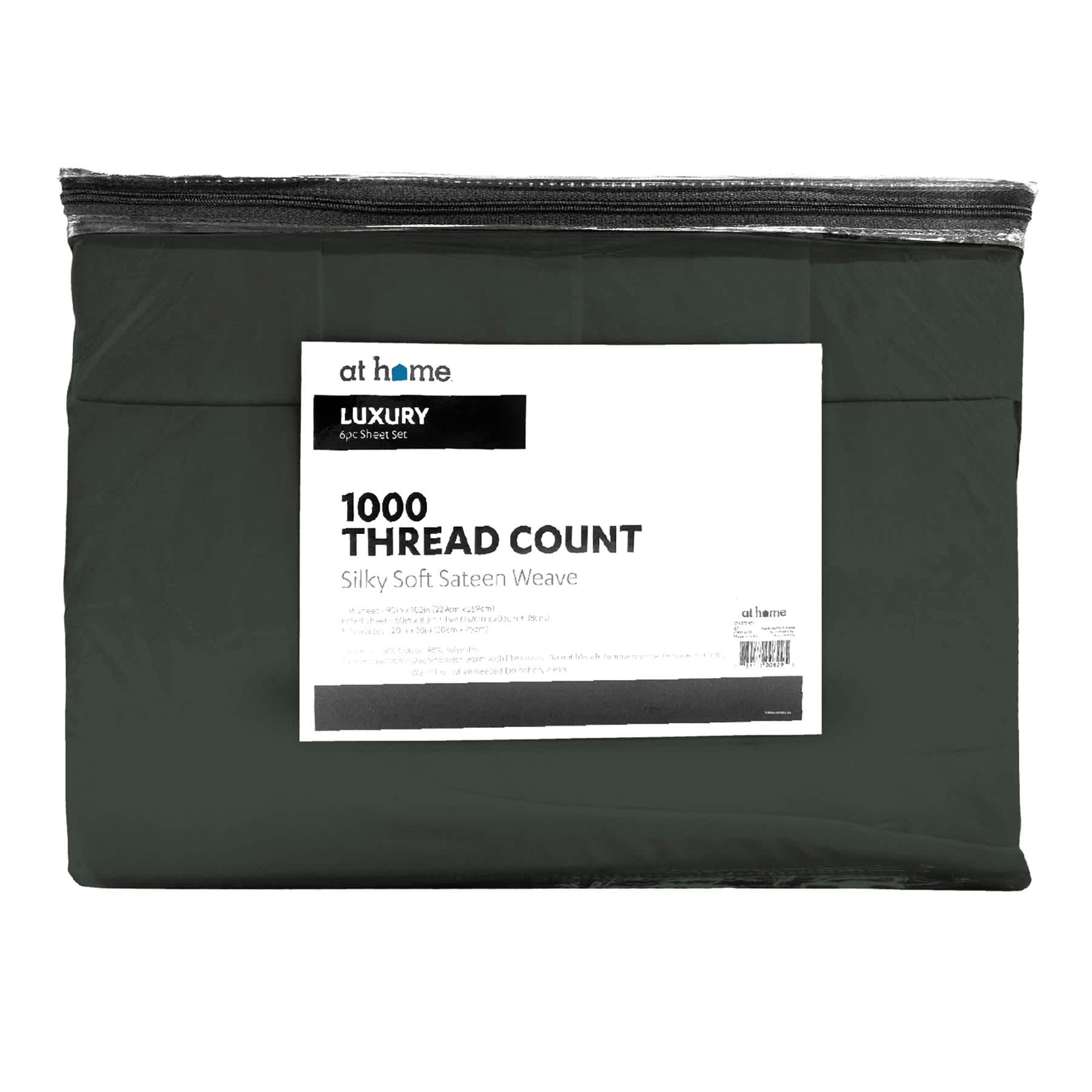 6-Piece Charcoal Grey 1000 Thread Count Luxury Sheet Set, Queen