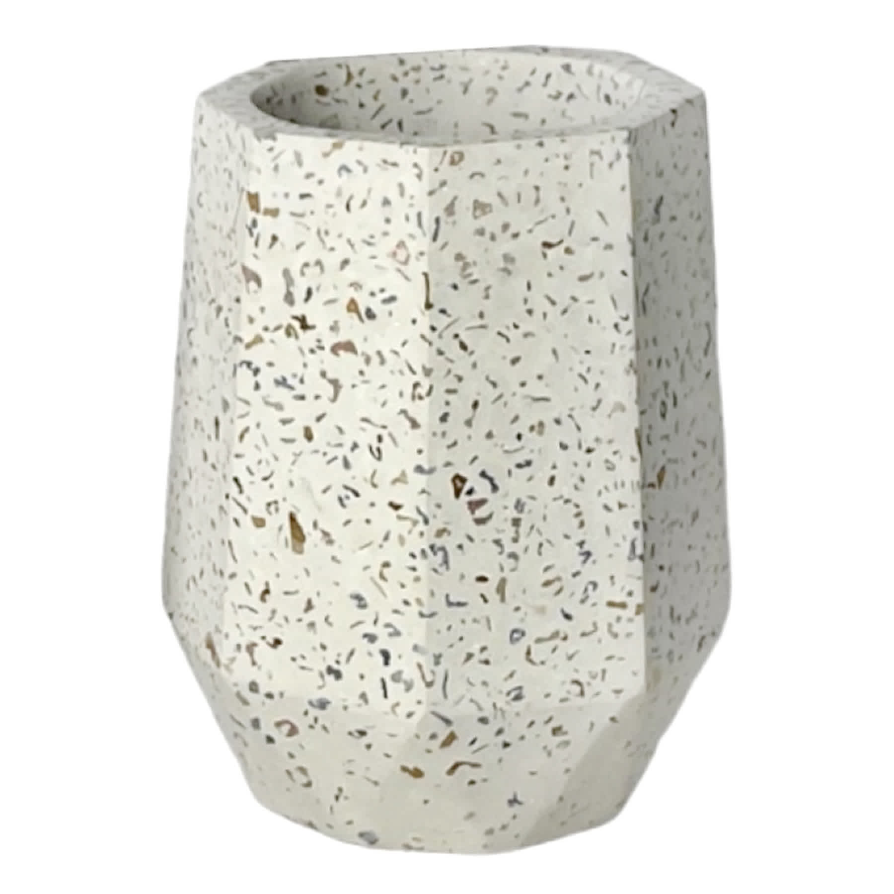 Crosby St. Mica White Terrazzo Cement Tumbler, 4.4"