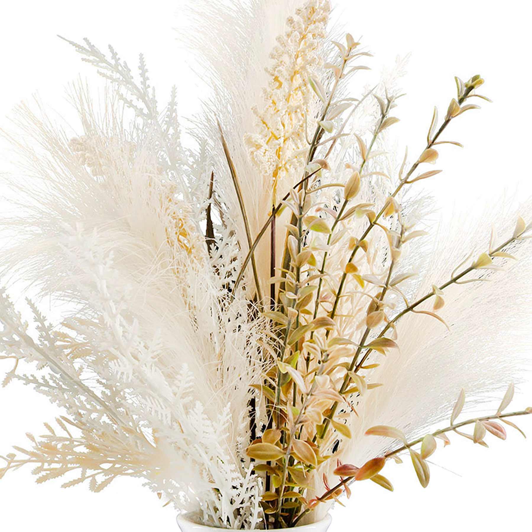 Pampas & Wheat Arrangement in Ceramic Pot, 18"