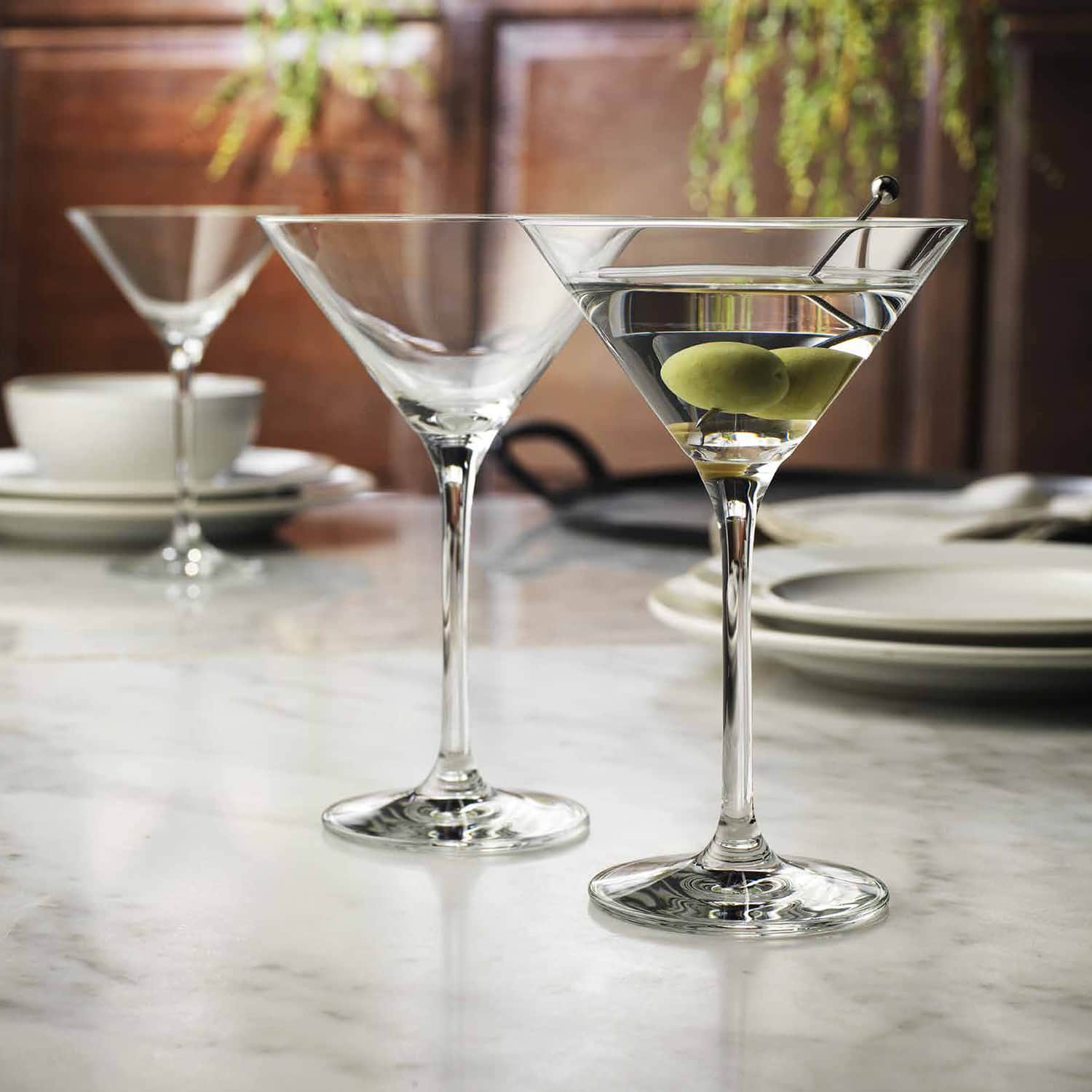Set of 4 Crystal Martini Glasses, 9oz