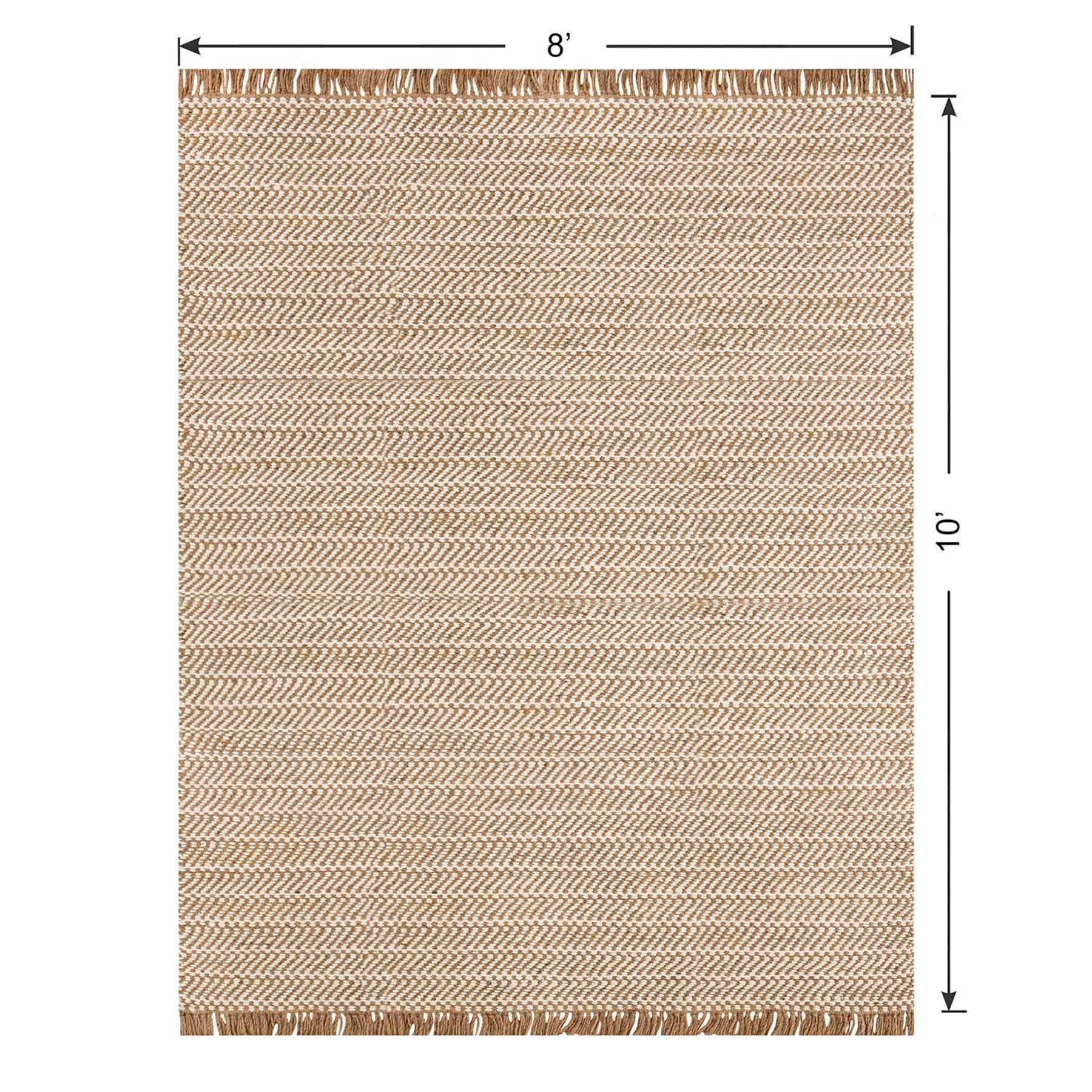 (B821) Crosby St. Moore Natural Herringbone Area Rug, 8x10