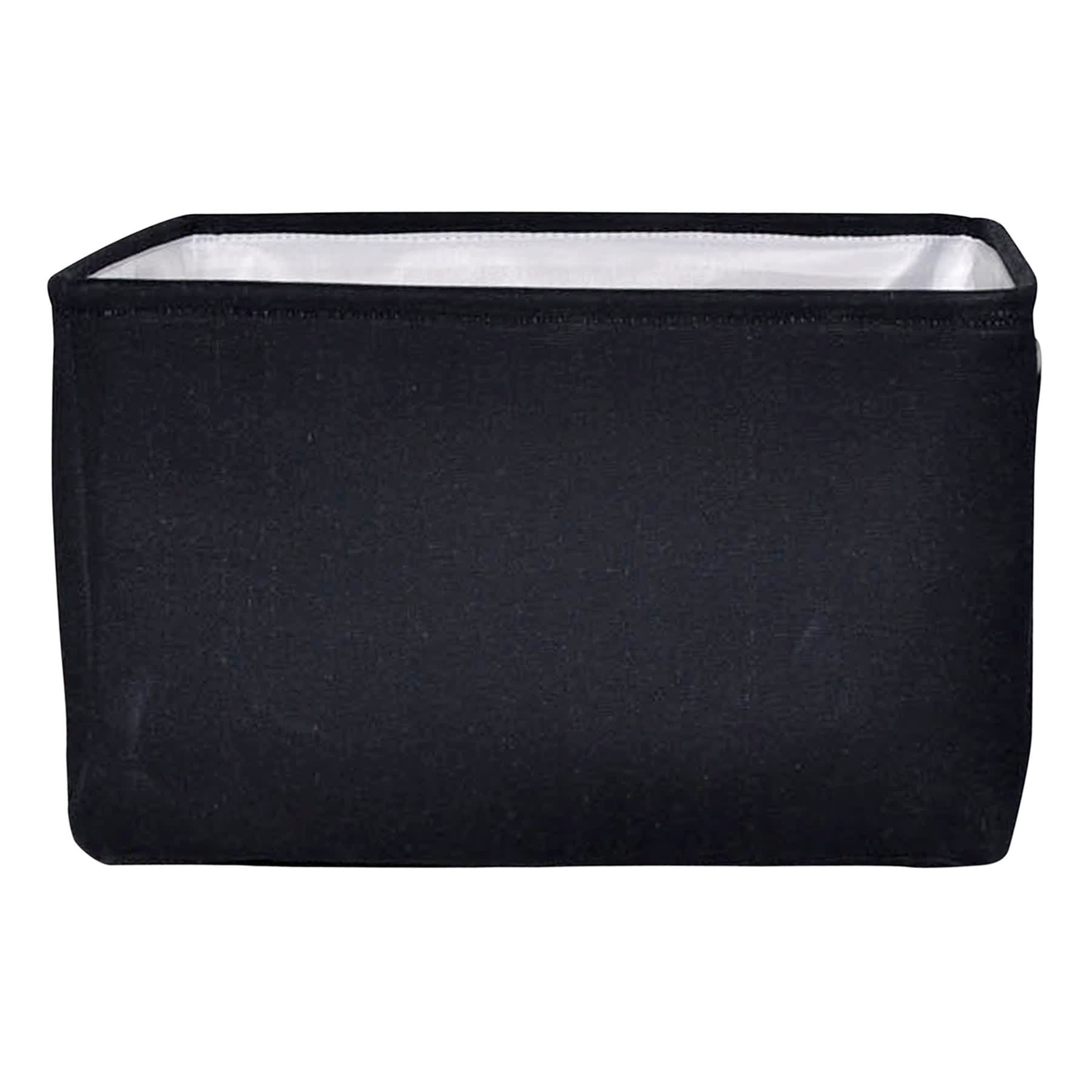 Black Rectangle Fabric Storage Basket, Medium