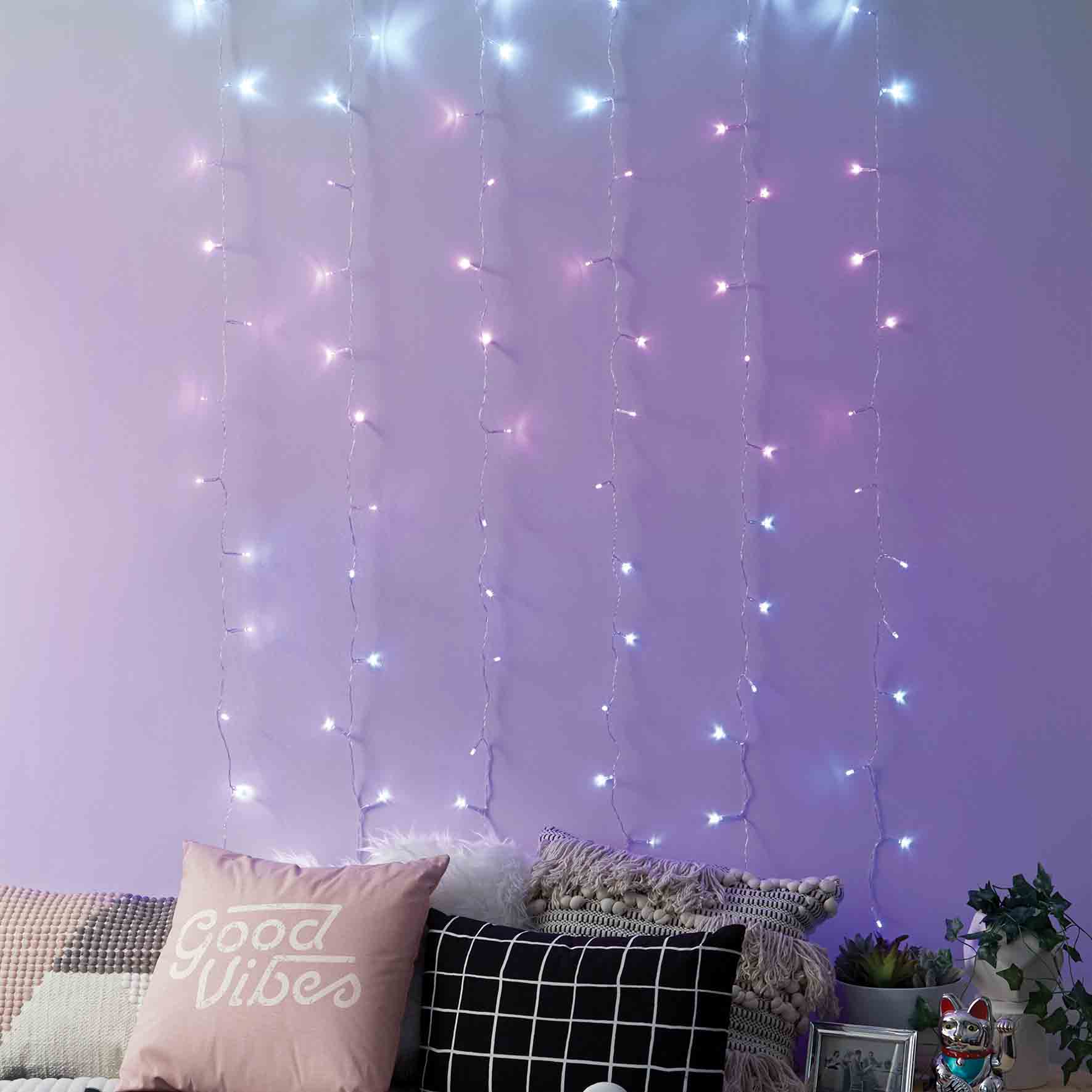 Pink Ombre Curtain Lights