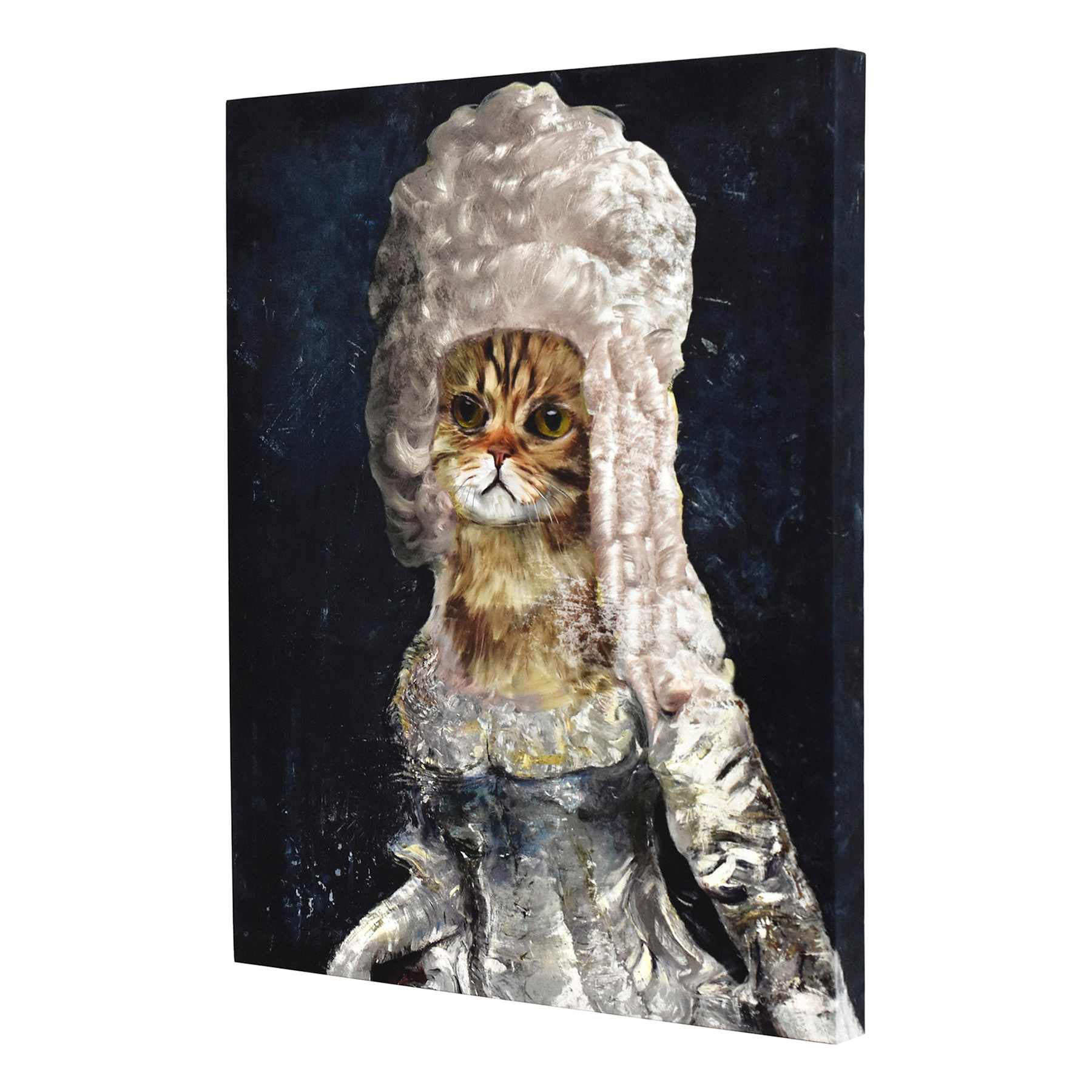 Fancy Cat In Wig Canvas Wall Art, 16x20