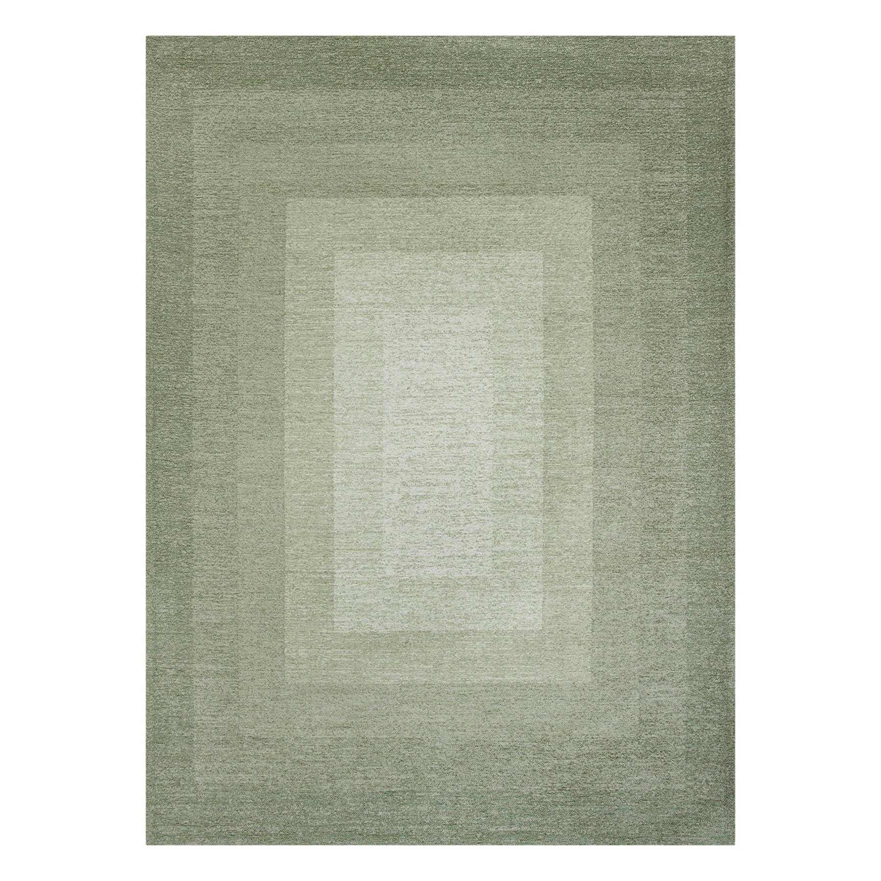 (B893) Green Ombre Flatweave Area Rug, 5x7