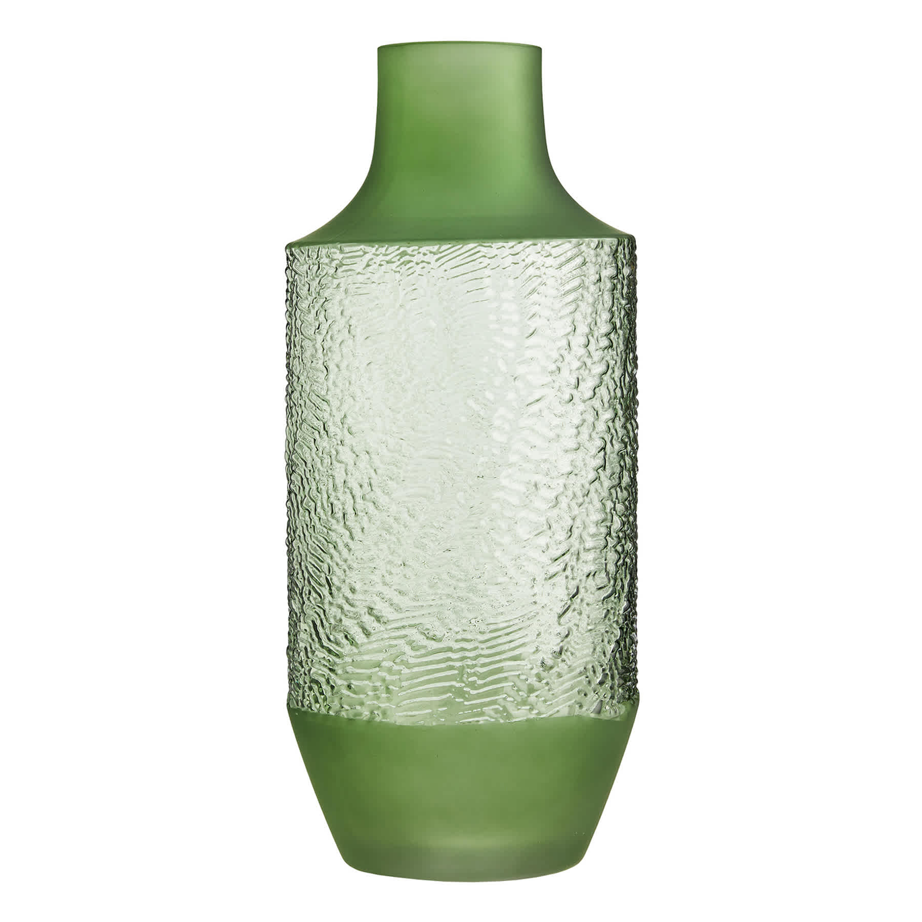 Found & Fable Green Textured Glass Vase, 13"