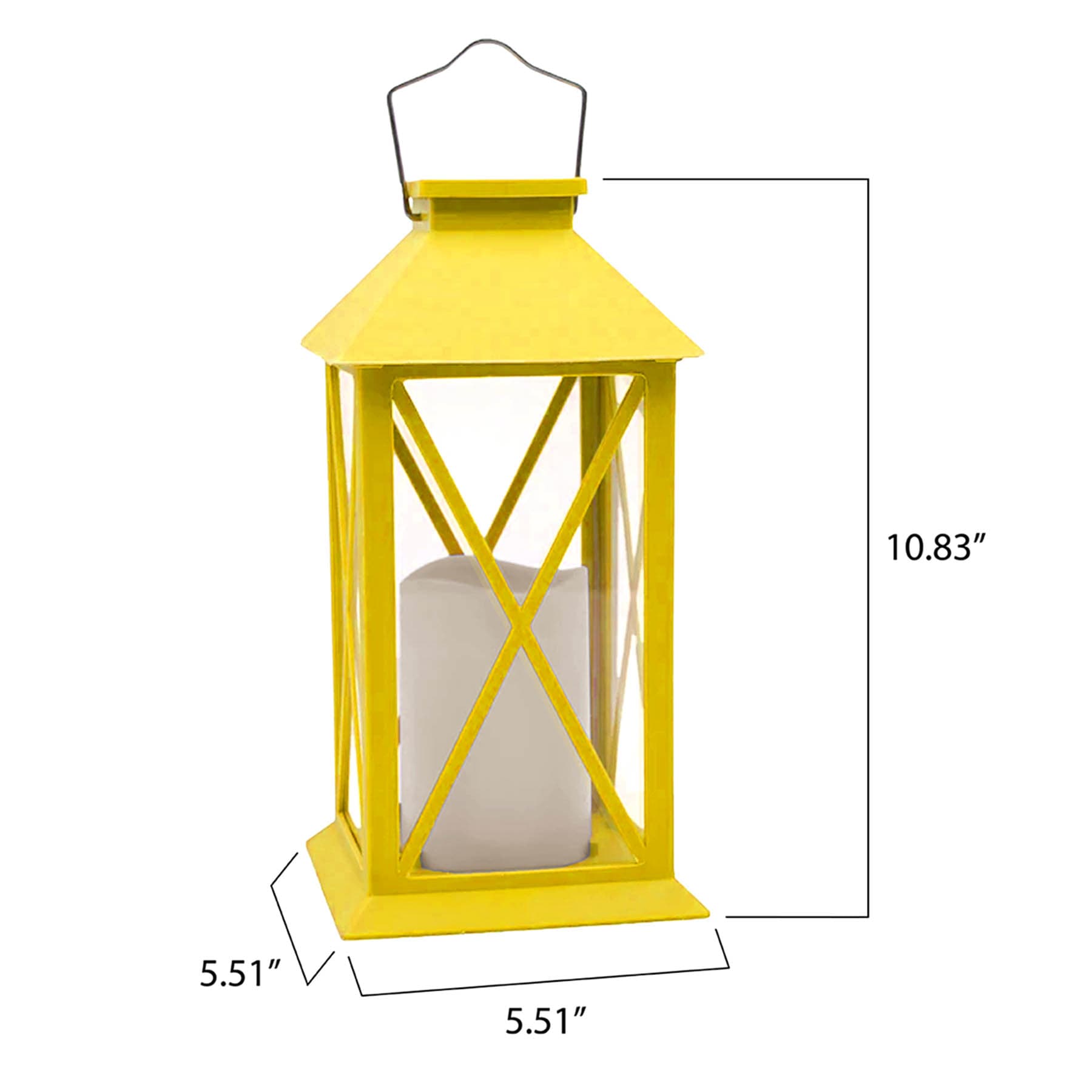 Yellow Outdoor Solar Lantern Yellow, 11"