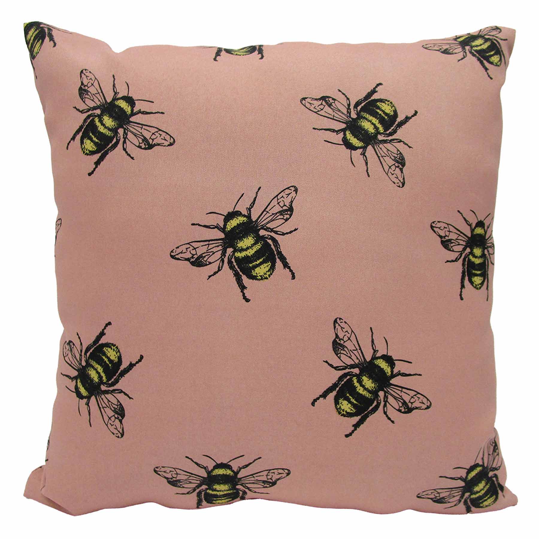 Honeybloom Bumble Bees Outdoor Throw Pillow, 18"