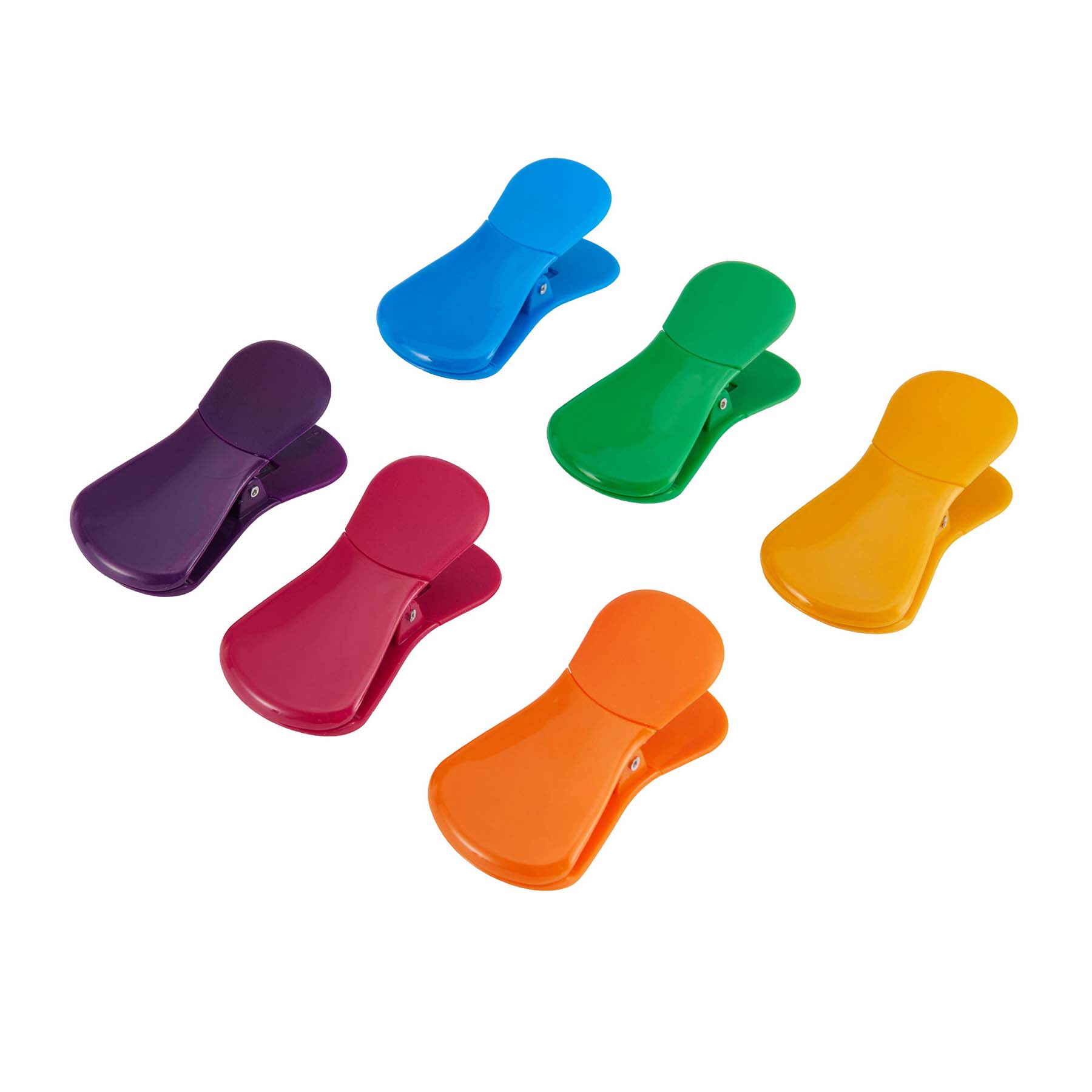 Farberware Set Of 6 Wide Multi-Colored Bag Clips