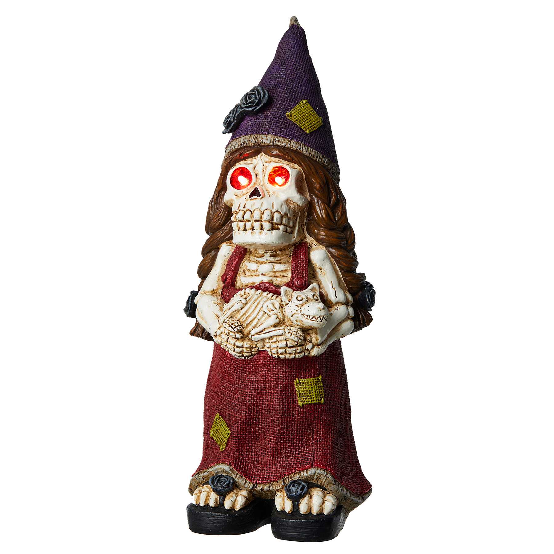 Grim Gardens LED Woman Gnome, 16"