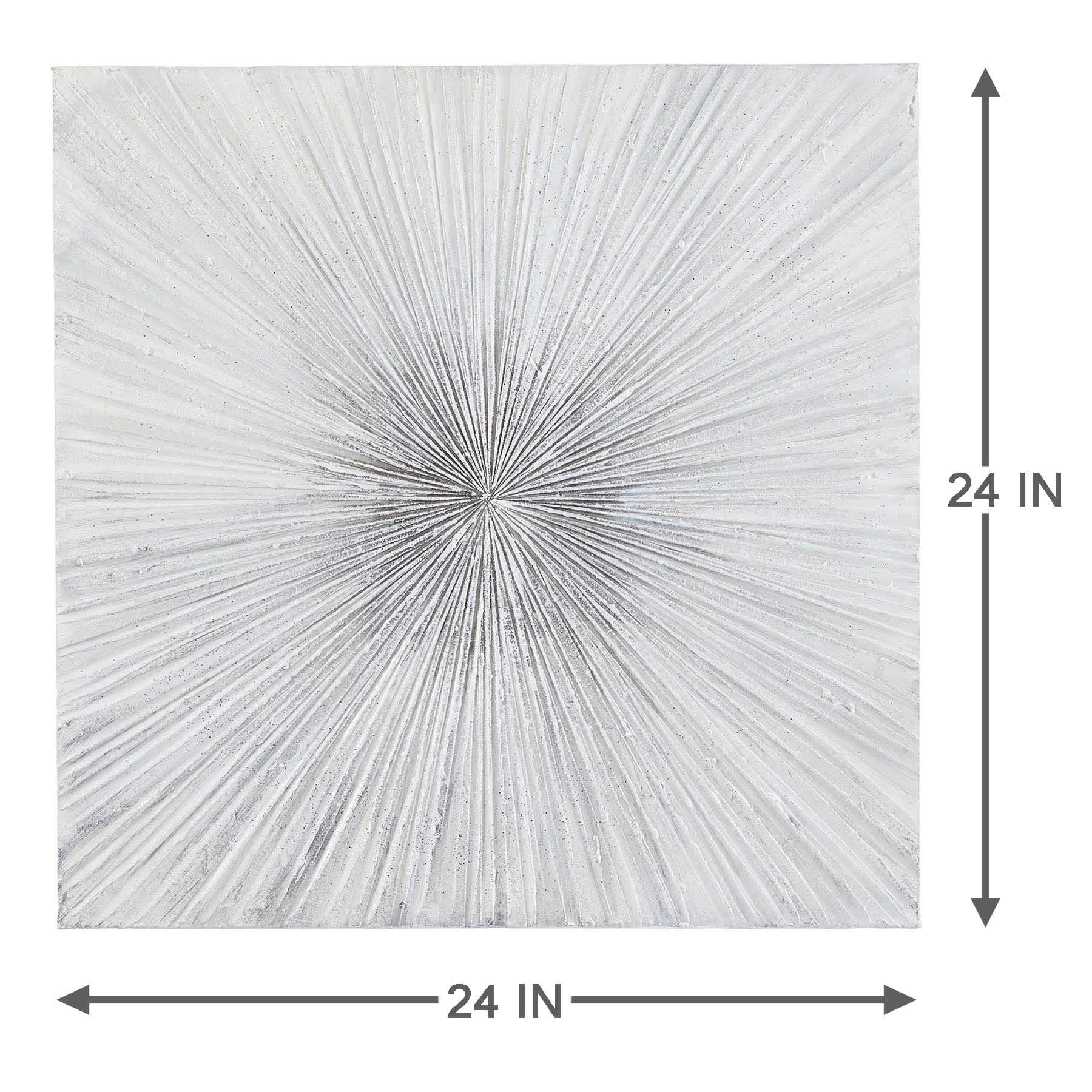 Found & Fable Silver Sunburst Canvas Wall Art, 24"