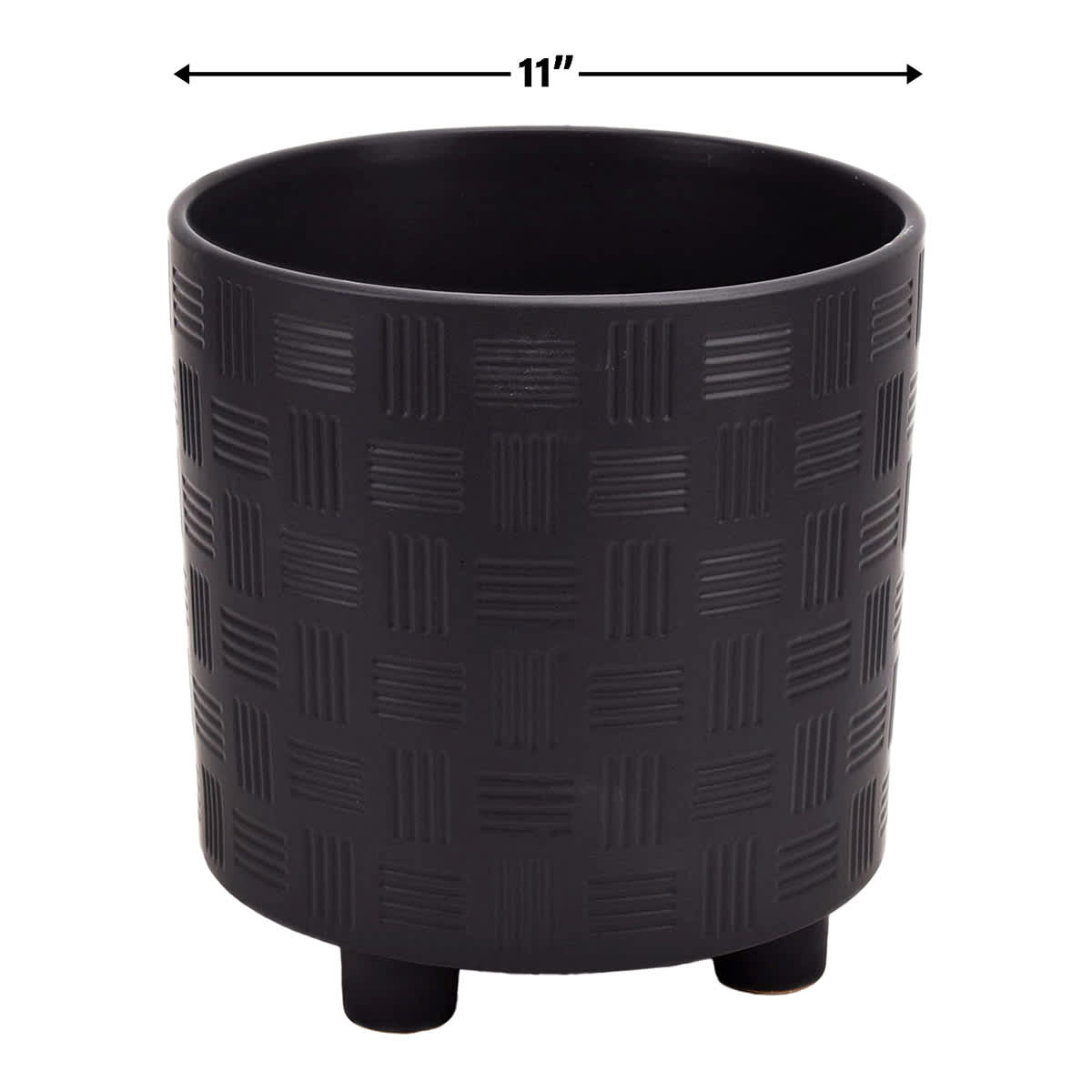Indoor Mod Black Footed Ceramic Pot, Medium