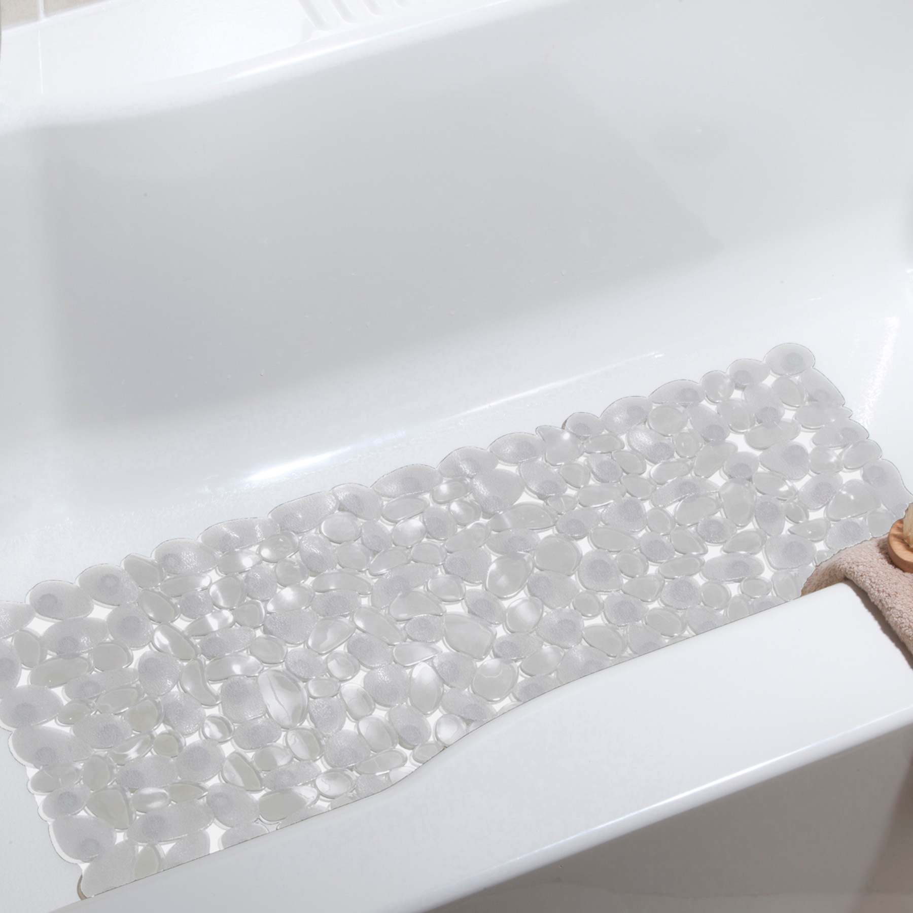 Rockie Clear Bath Mat, 13x28