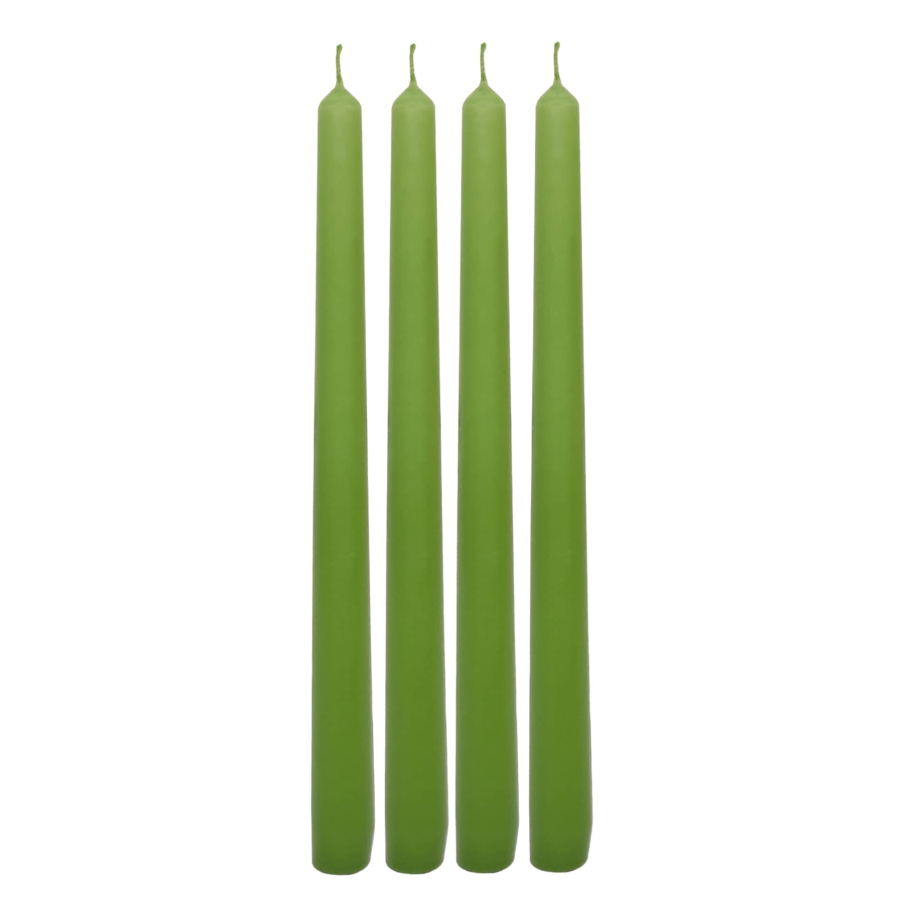 4-Pack Green Unscented Overdip Taper Candles, 10"