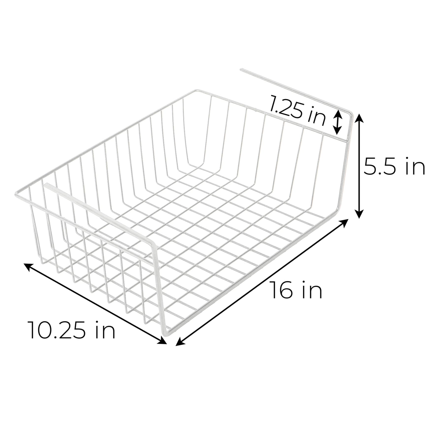 White Undershelf Storage Basket, Medium