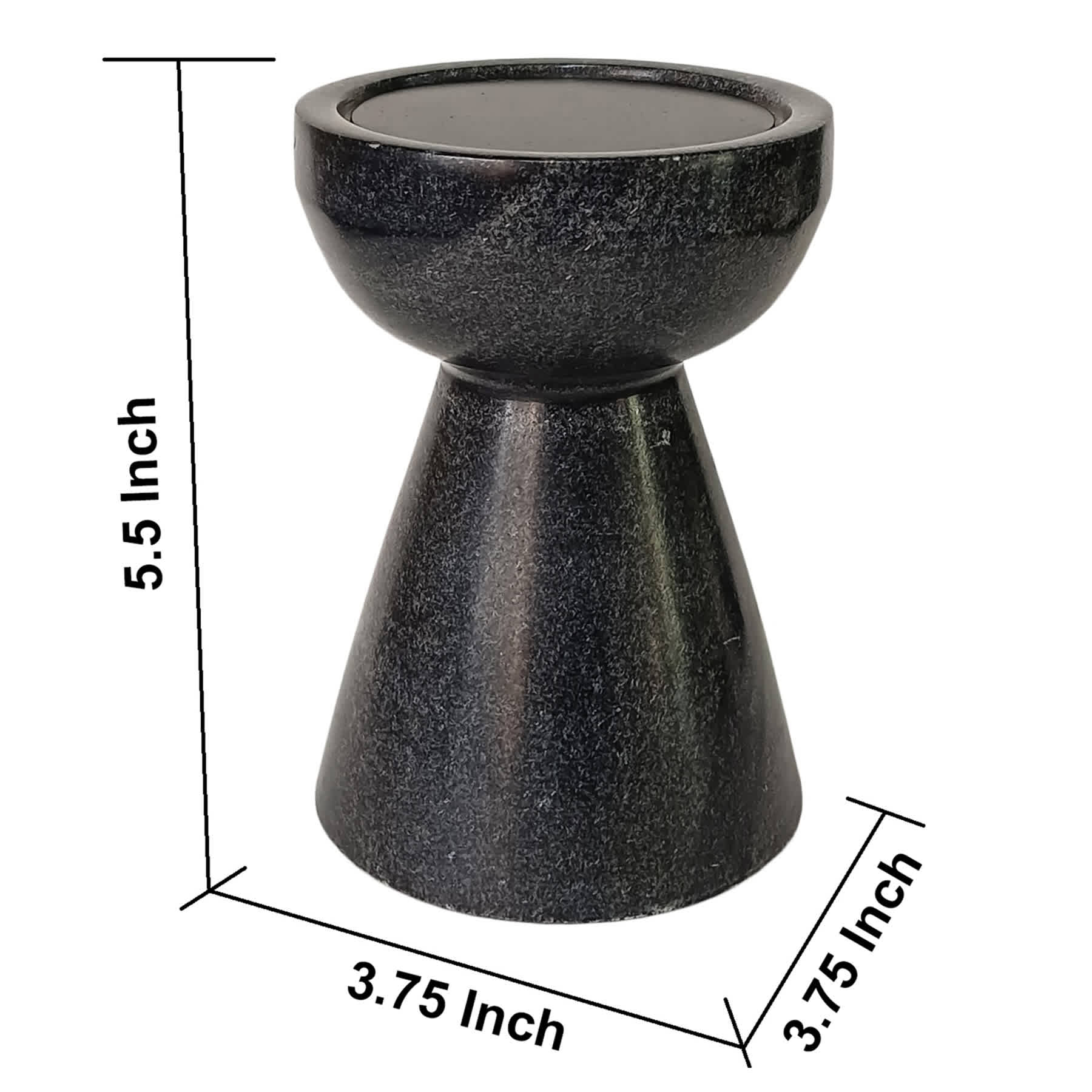 Black Marble Pillar Candle Holder, 6"
