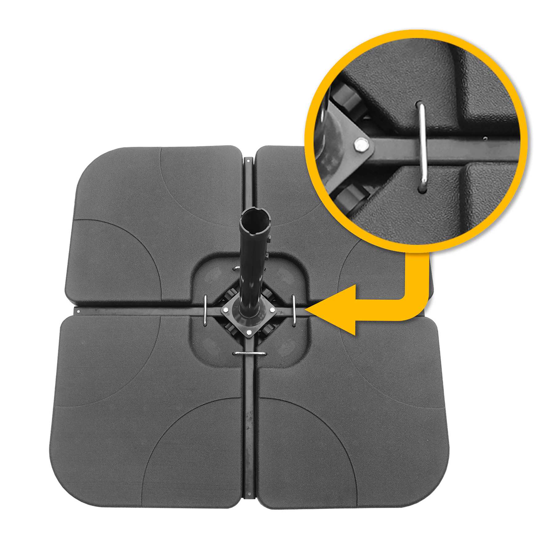 Offset Square Patio Umbrella Base, 130lb
