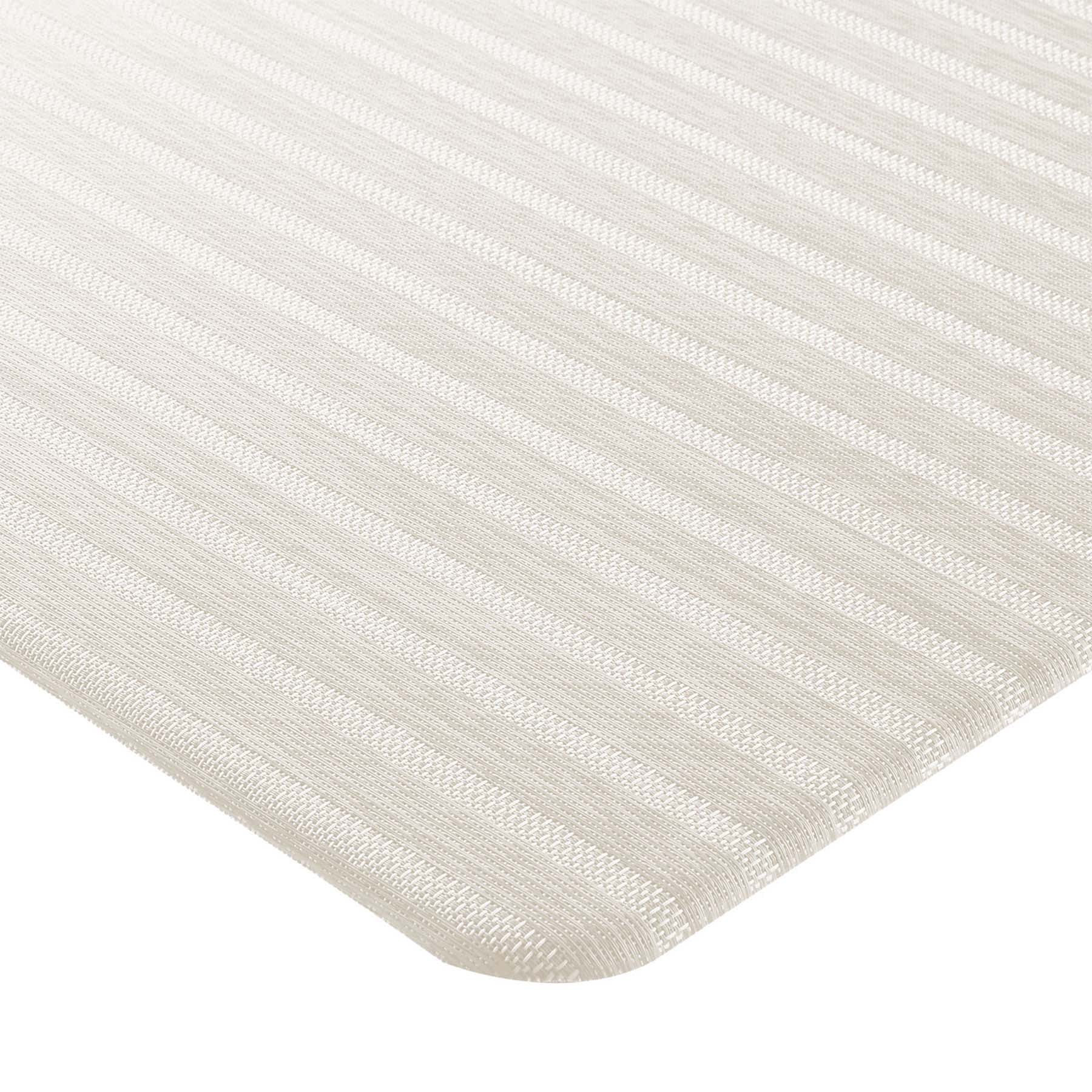 Bistro Forever Woven White Striped Antifatigue Mat, 20x39