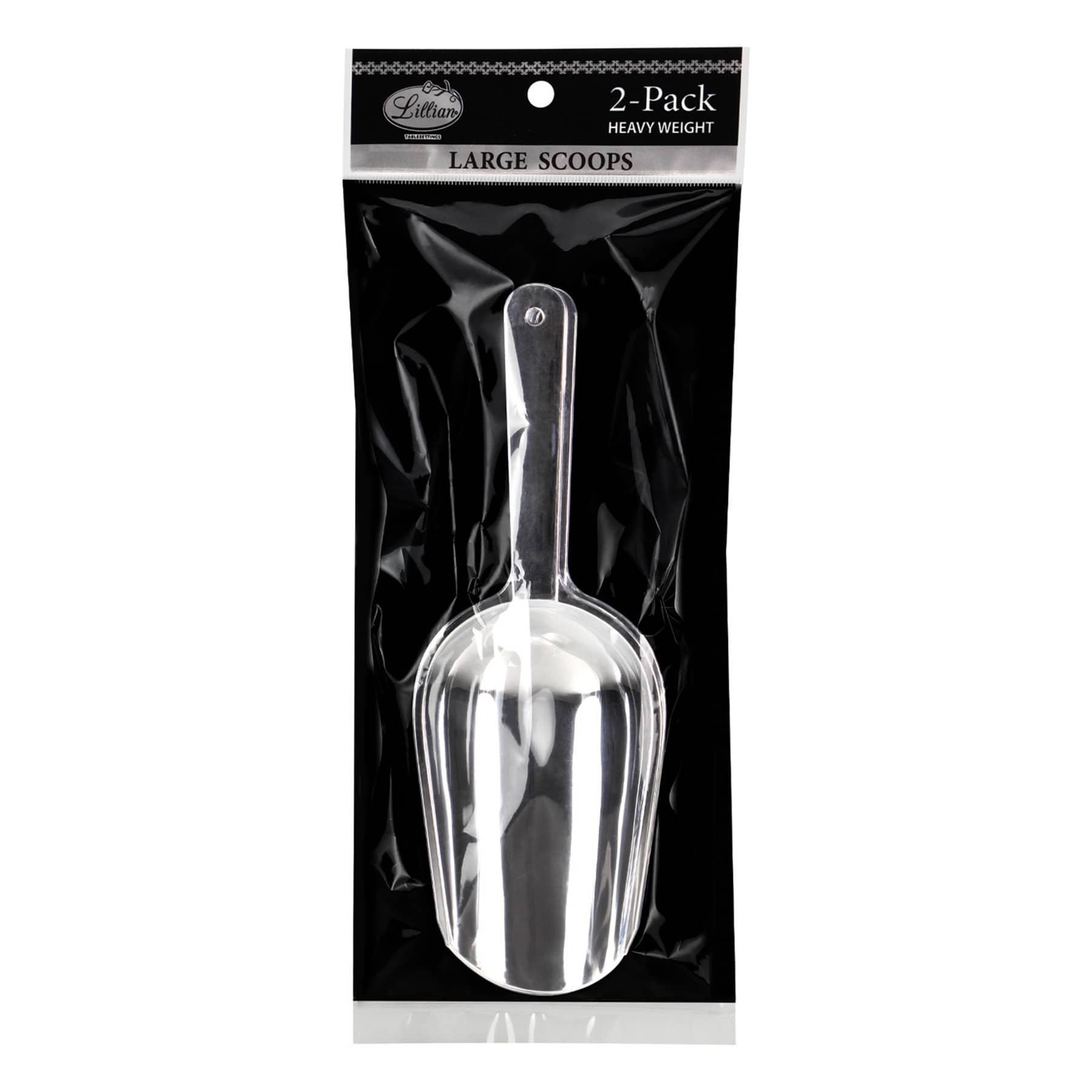 2-Count Large Polished Silver Scoop
