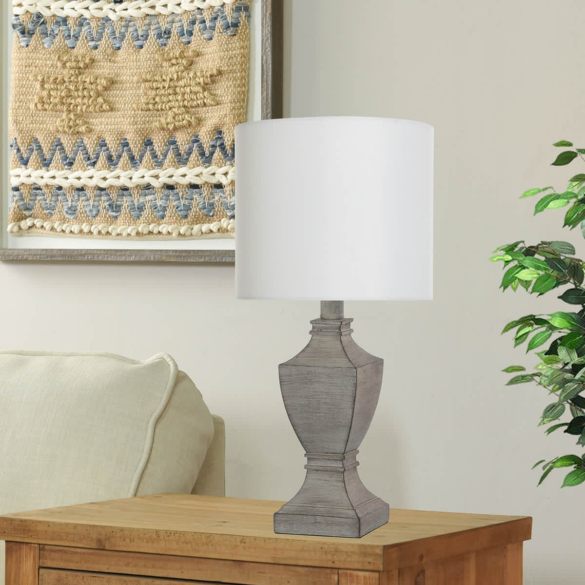 Greyson Grey Small Lamp Base, 13.5"