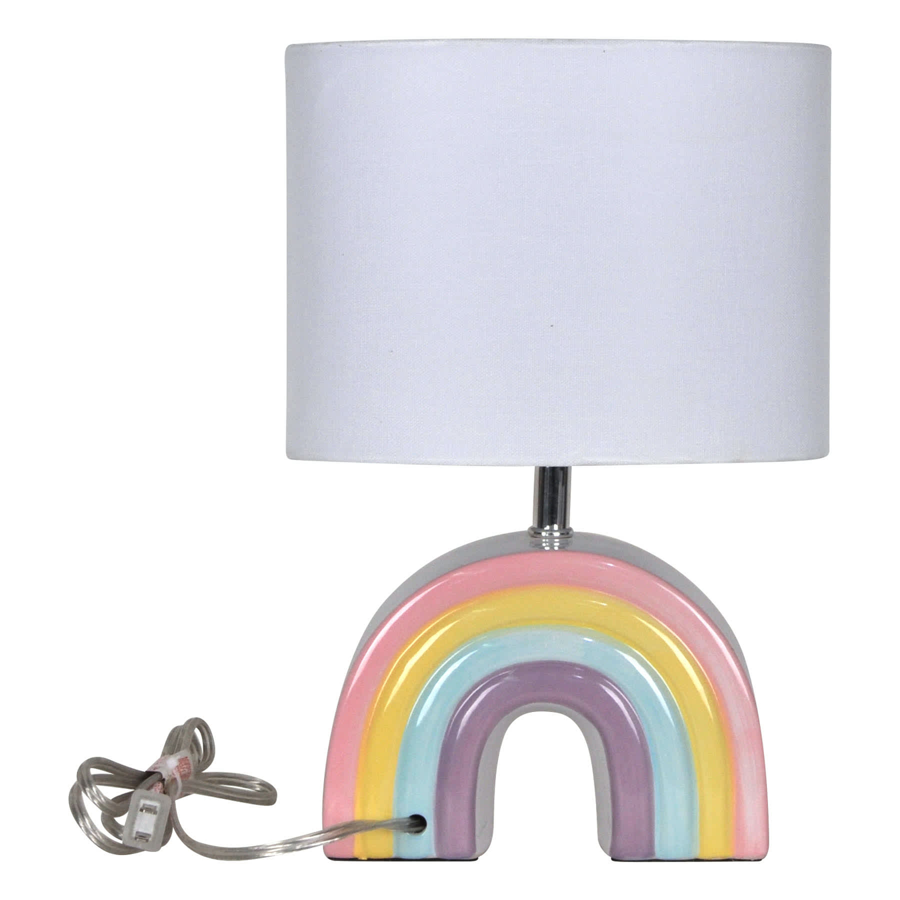 Tiny Dreamers Rainbow Ceramic Lamp with Shade, 13"