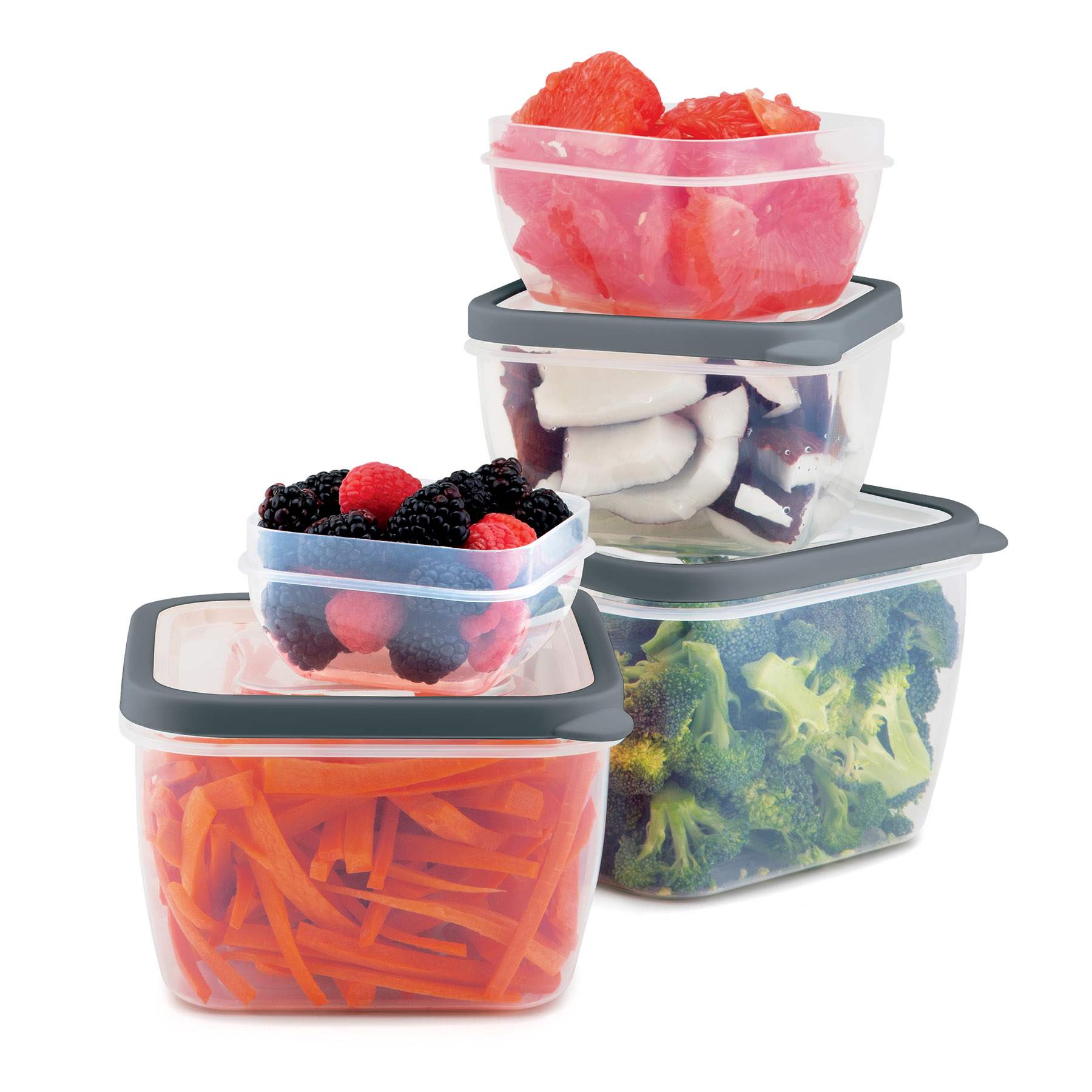 10-Piece Square Plastic Food Storage Set with Vent Lid