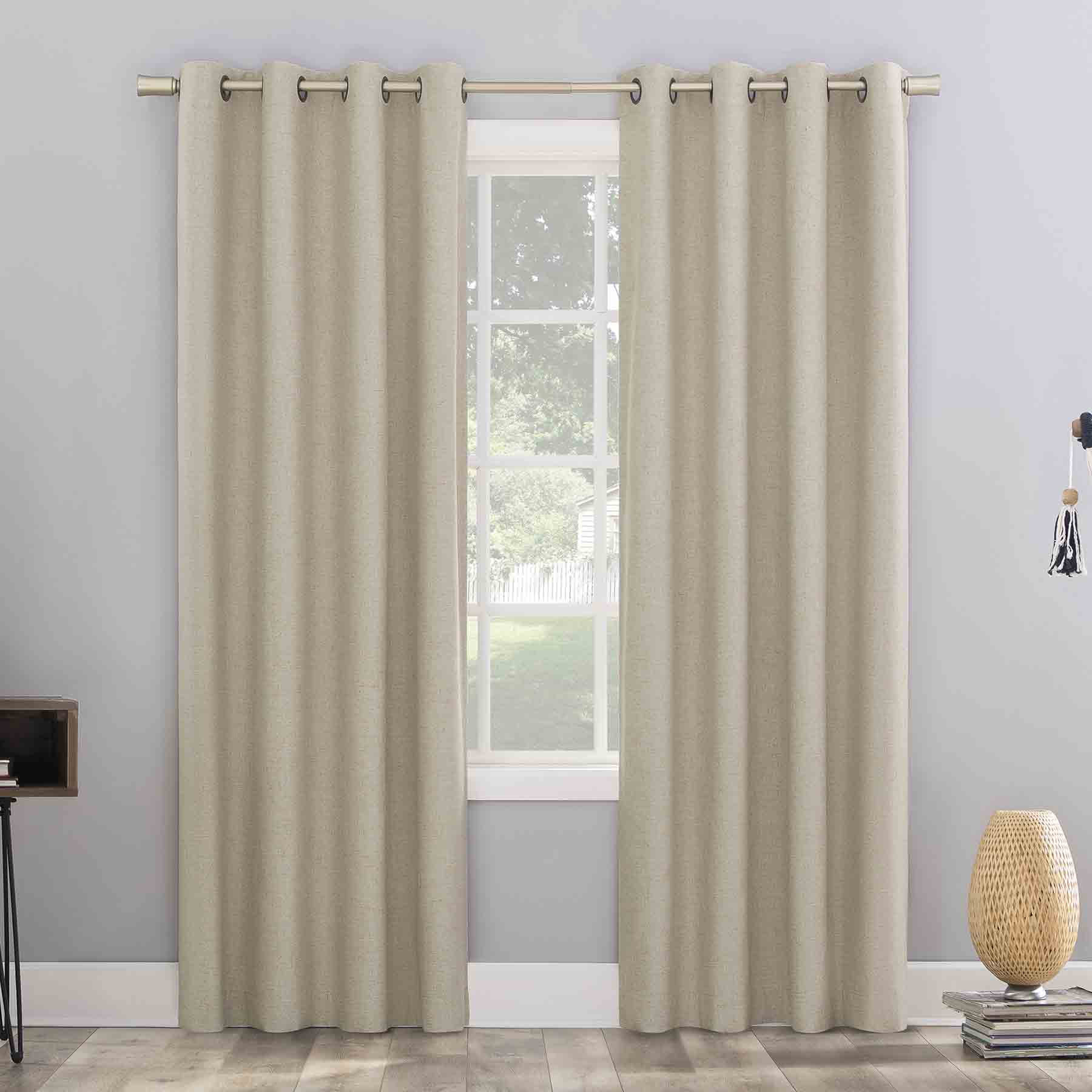Sun Zero Taupe Blackout Grommet Curtain Panel, 84"