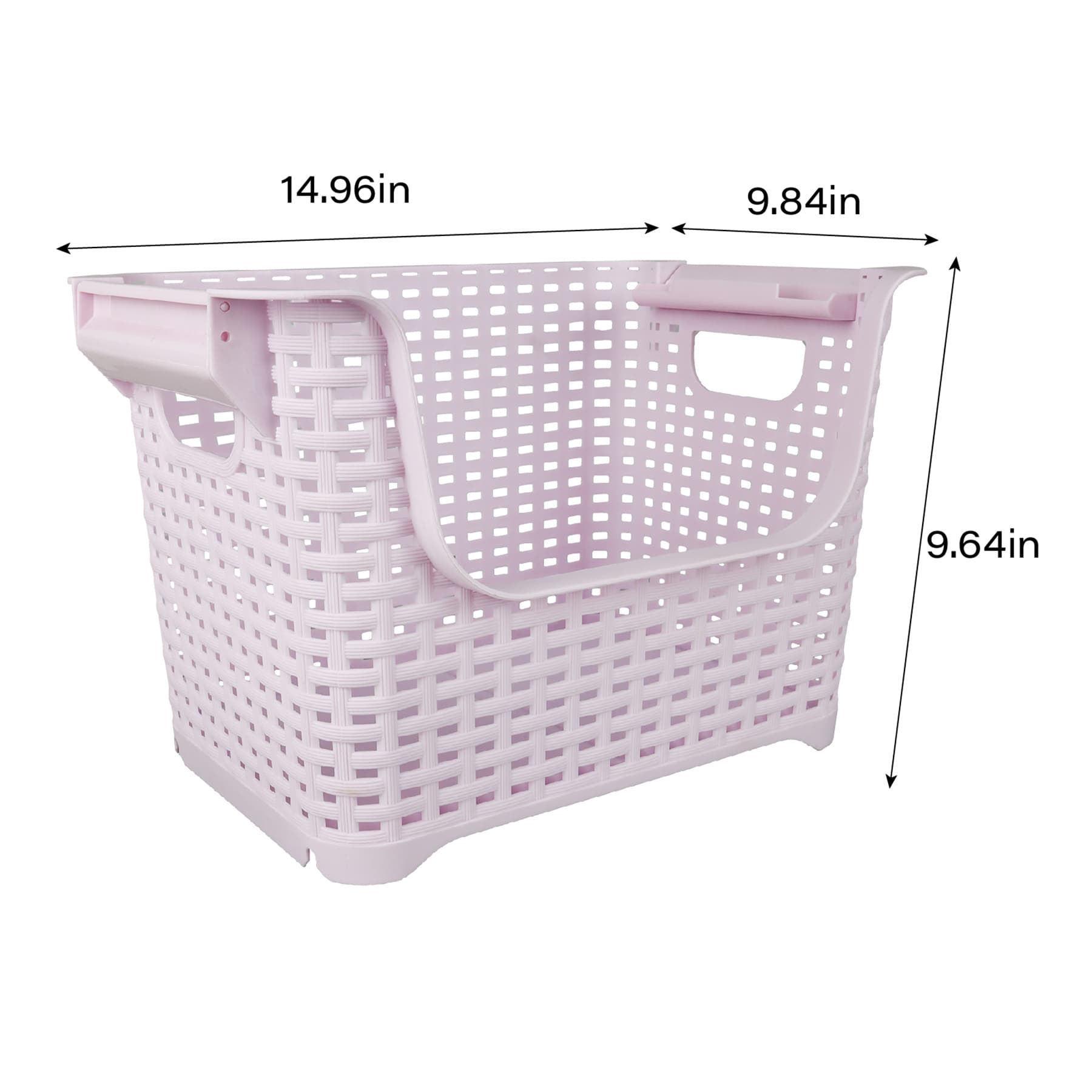 Crossover Weave Stackable Storage Basket, Lavender