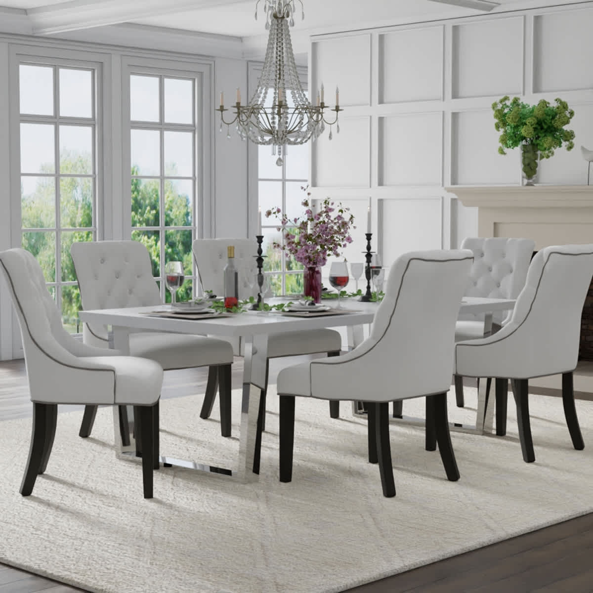 (B689) Crosby St. Sanremo Ivory Diamond Design Area Rug, 5x7