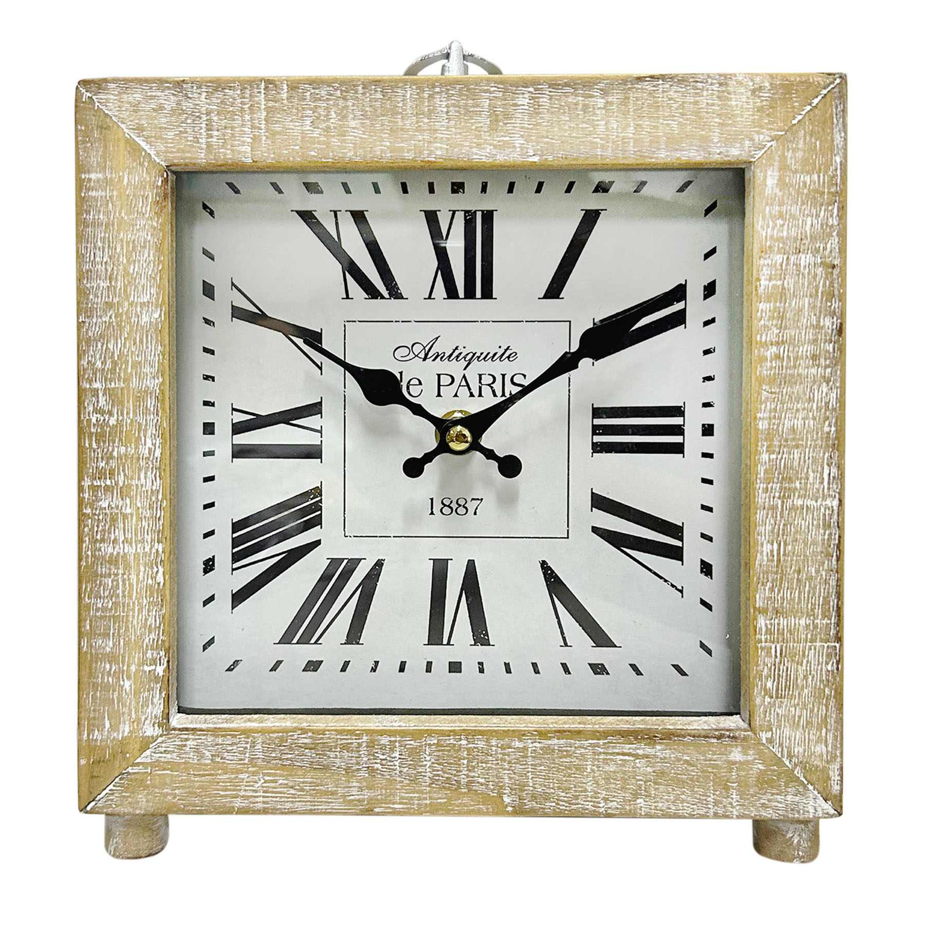 Natural Wooden Square Mantle Clock, 9"
