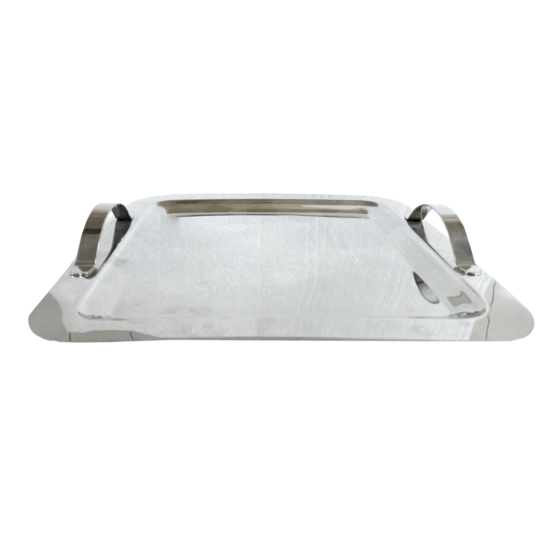 Square Silver Serving Tray, 15.5"