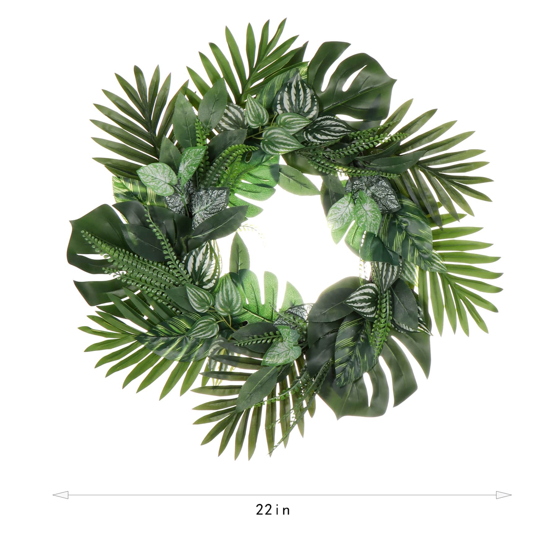 Rainforest Leaves Wreath, 22"