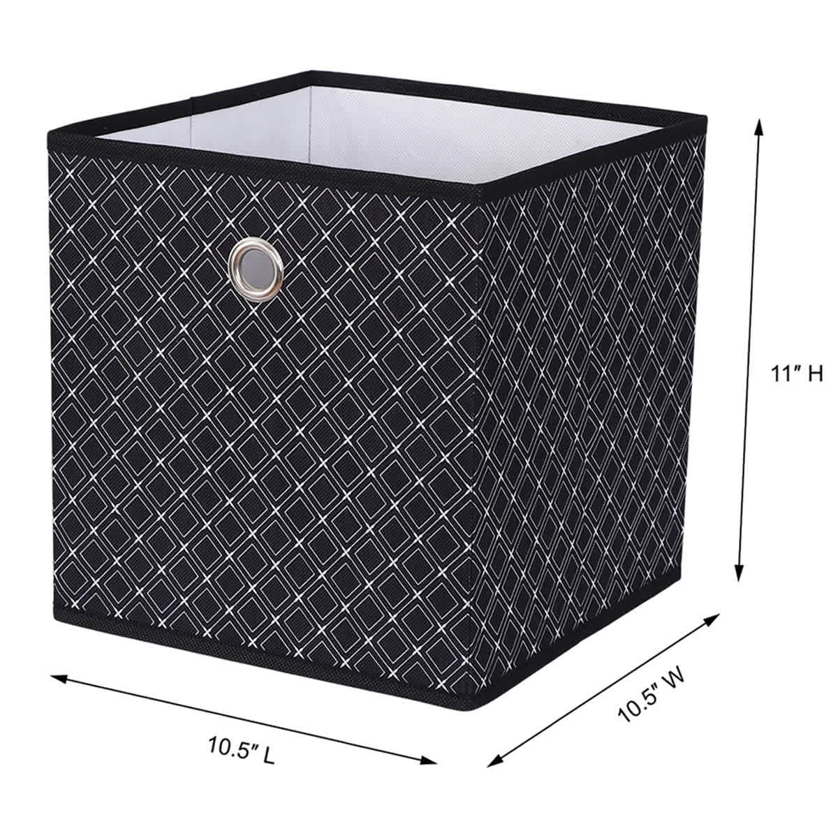 Black Diamond Square Foldable Fabric Storage Bin