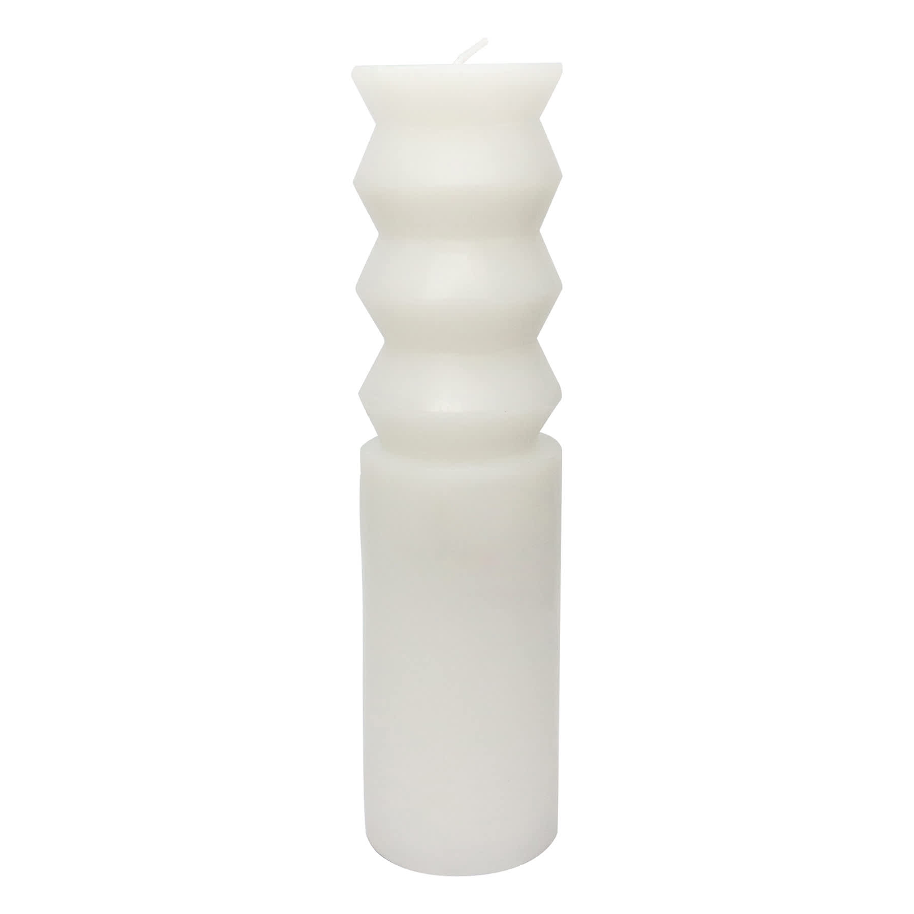 Crosby St. White Unscented Totem Pillar Candle, 2x8