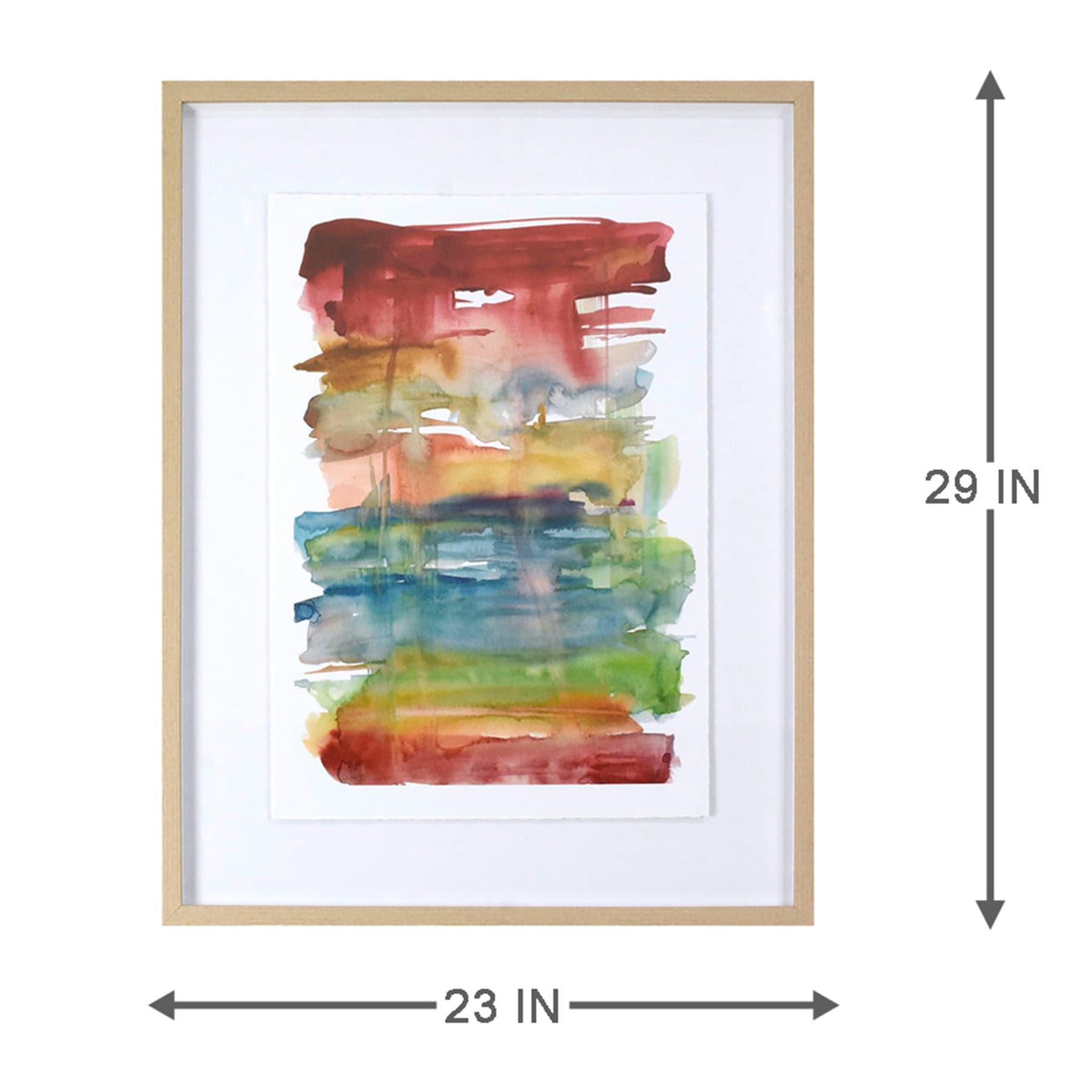 Glass Framed Colorful Abstract Print Wall Art, 23x29