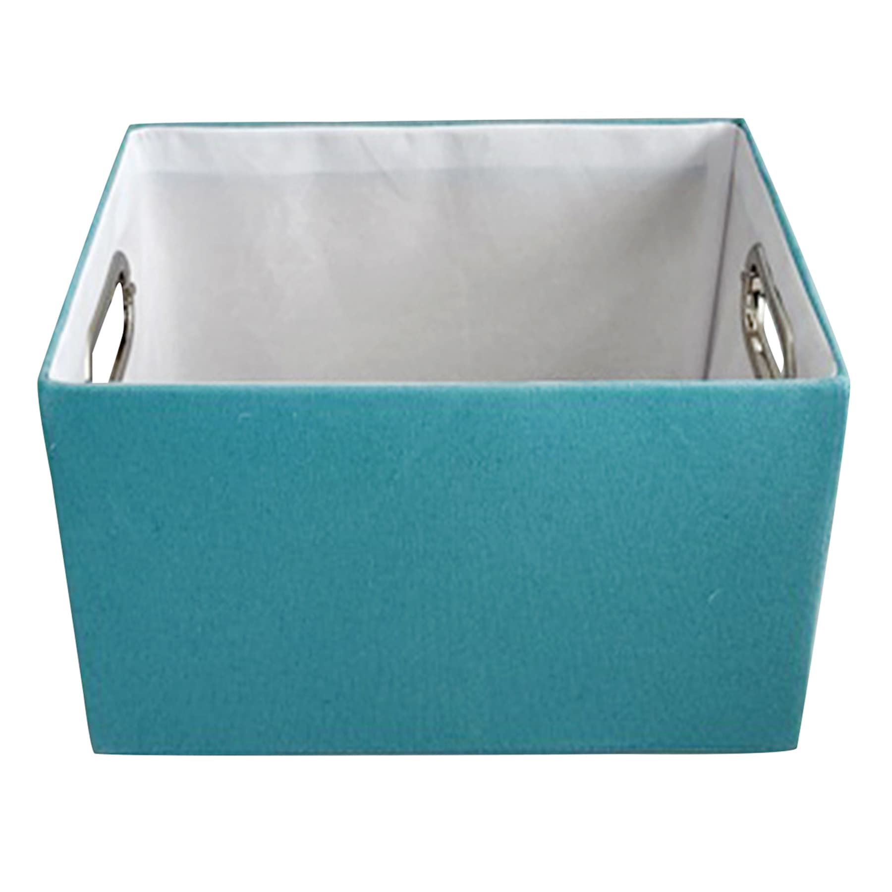Tiny Dreamers Aqua Blue Rectangle Fabric Storage Basket, Medium